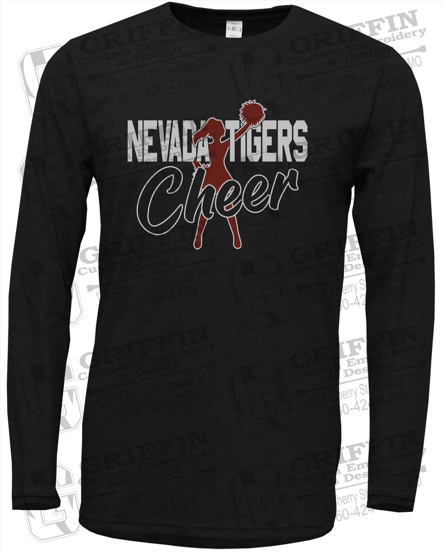 Nevada Tigers 24-A Long Sleeve T-Shirt - Cheer