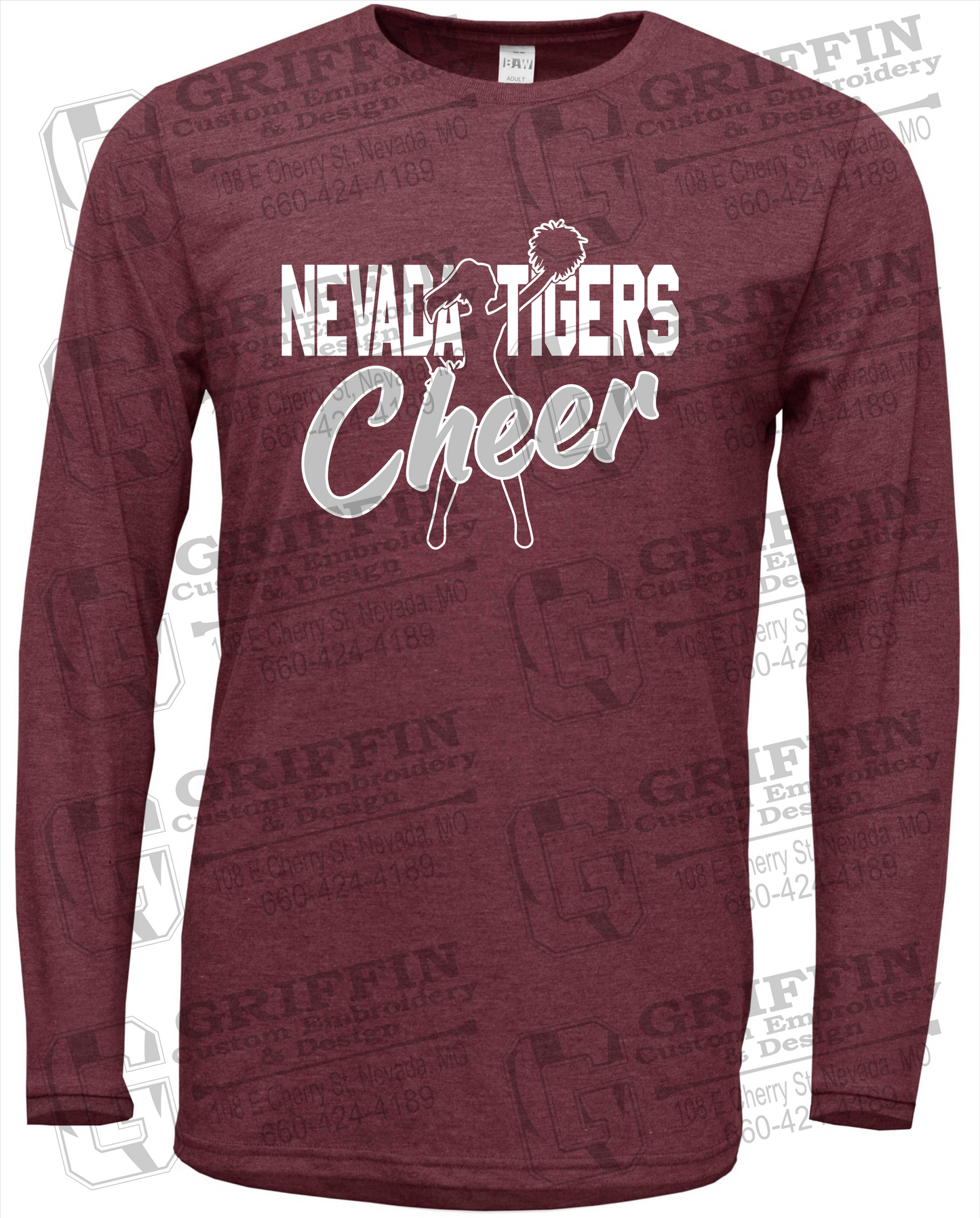 Nevada Tigers 24-A Long Sleeve T-Shirt - Cheer