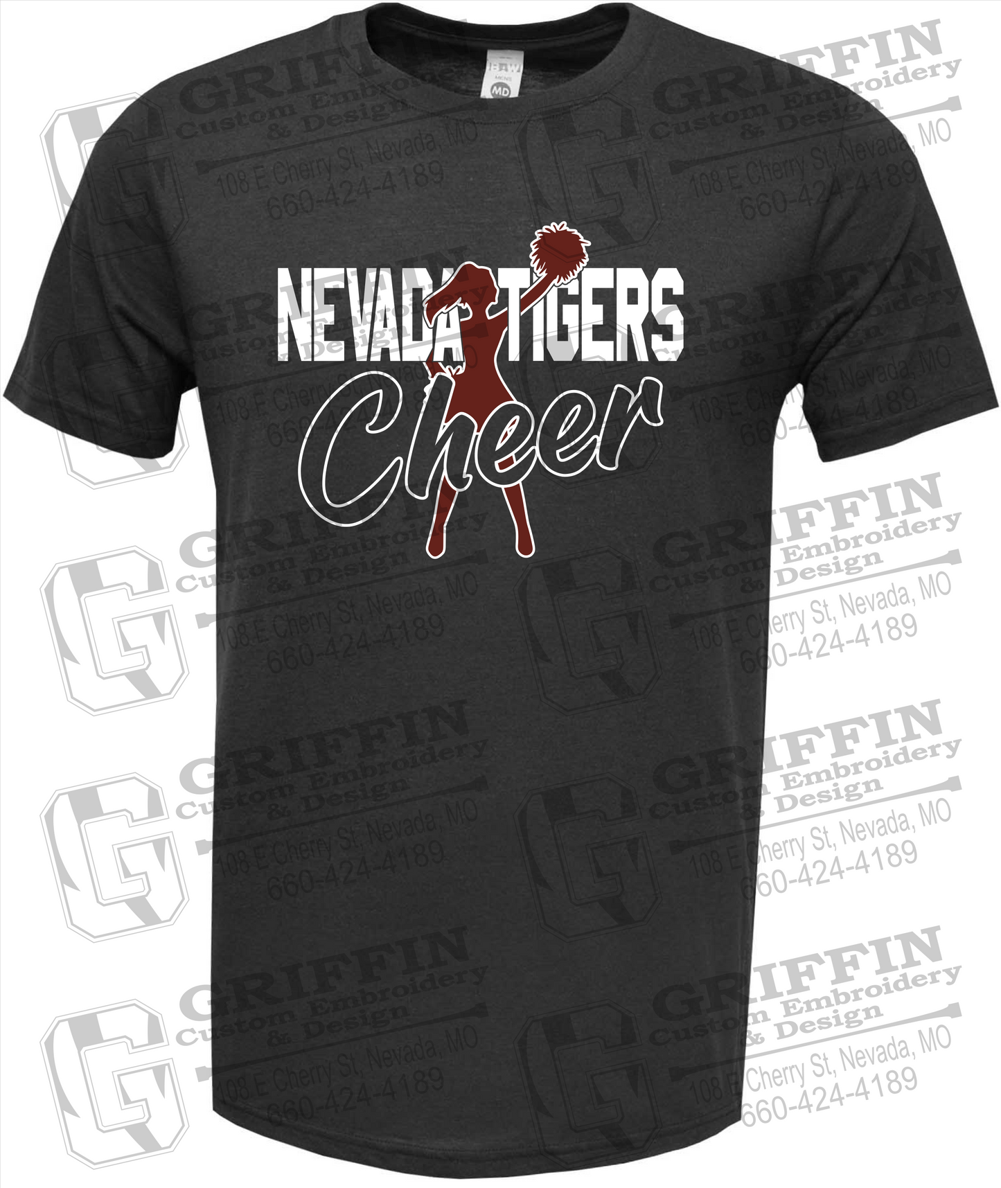 Soft-Tek Short Sleeve T-Shirt - Cheer - Nevada Tigers 24-A