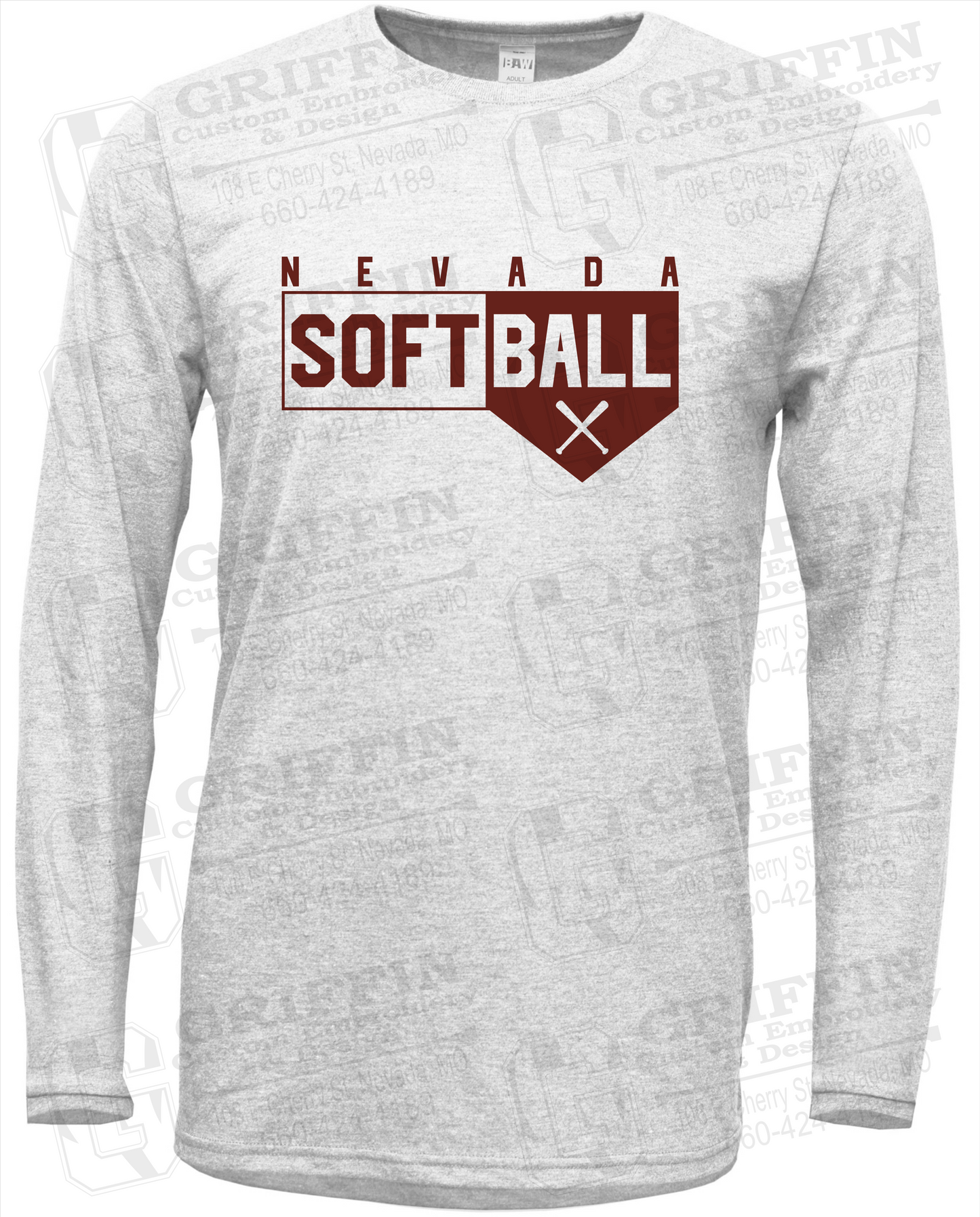 Soft-Tek Long Sleeve T-Shirt - Softball - Nevada Tigers 24-B