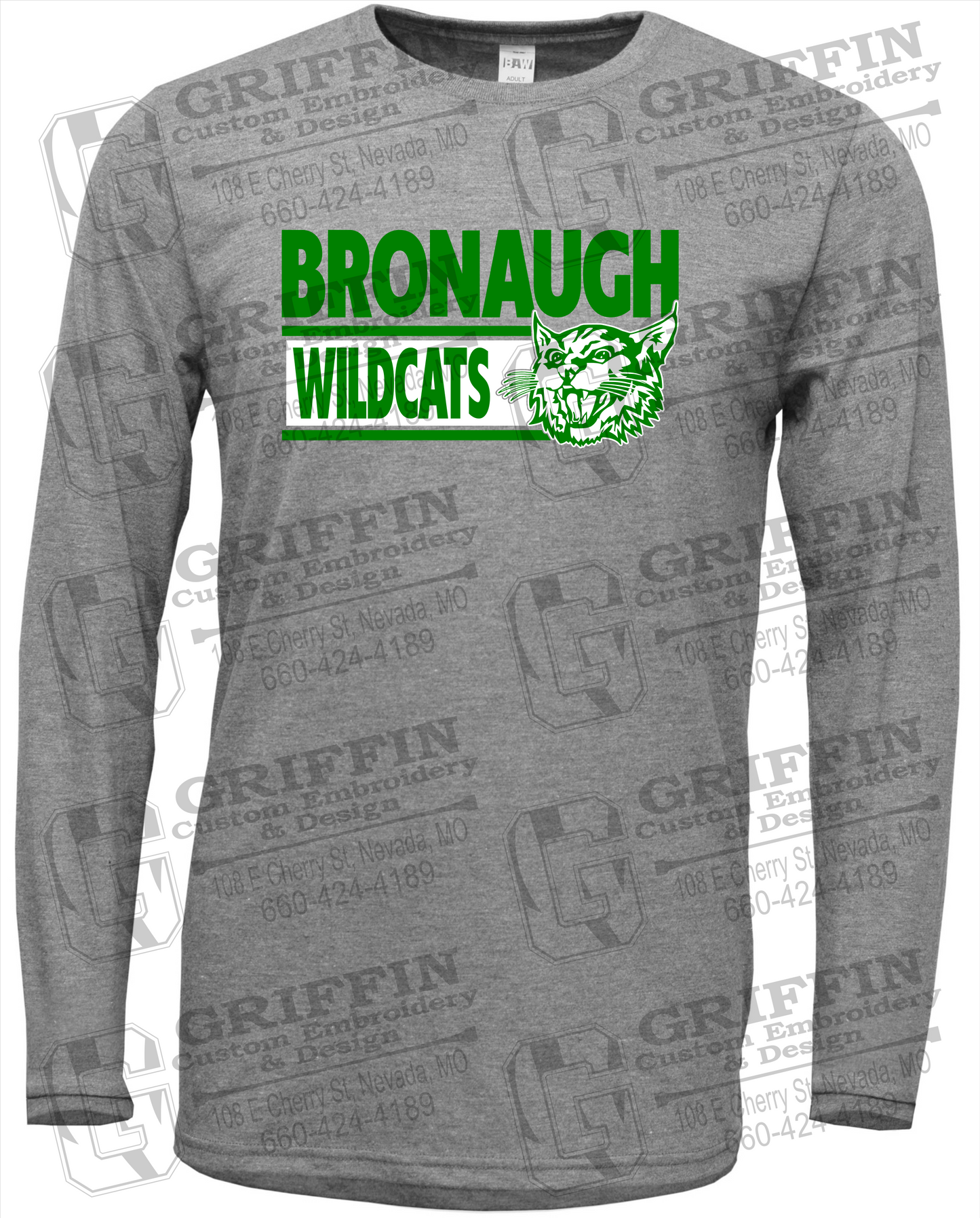 Soft-Tek Long Sleeve T-Shirt - Bronaugh Wildcats 24-B
