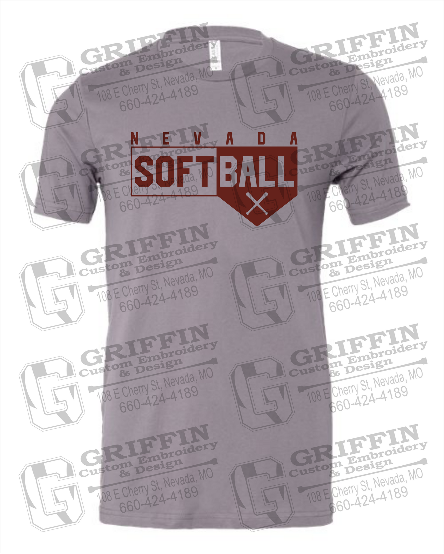 Nevada Tigers 24-B 100% Cotton Short Sleeve T-Shirt - Softball