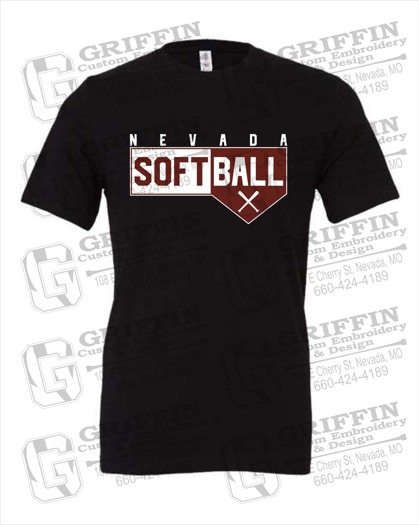 Nevada Tigers 24-B 100% Cotton Short Sleeve T-Shirt - Softball