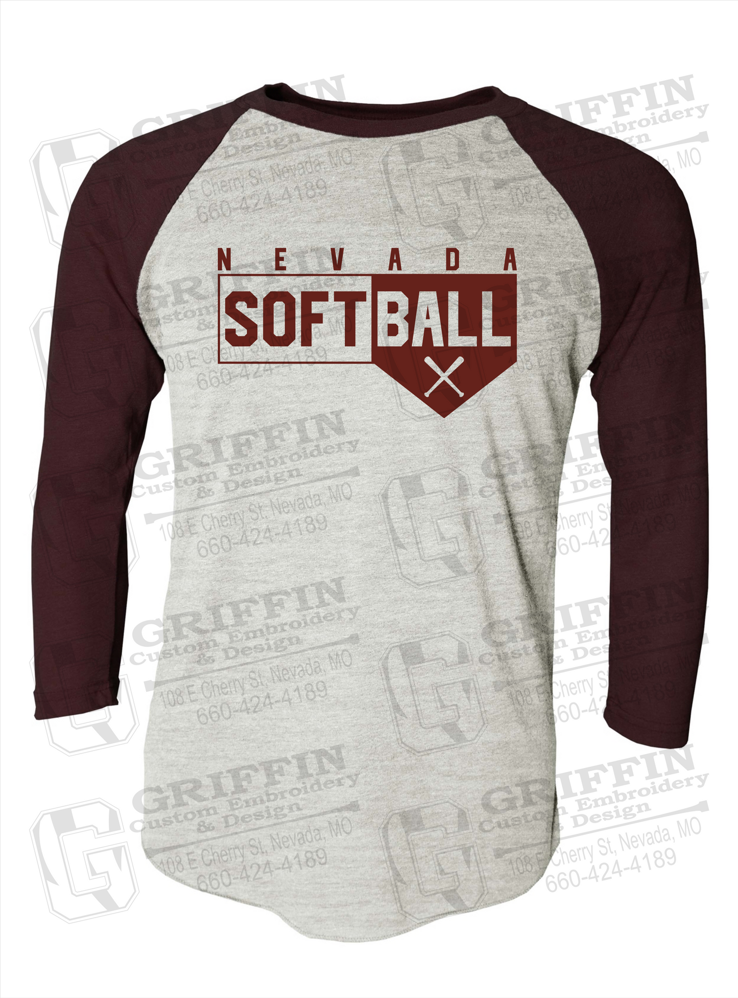 Tri-Blend Raglan Sleeve T-Shirt - Softball - Nevada Tigers 24-B