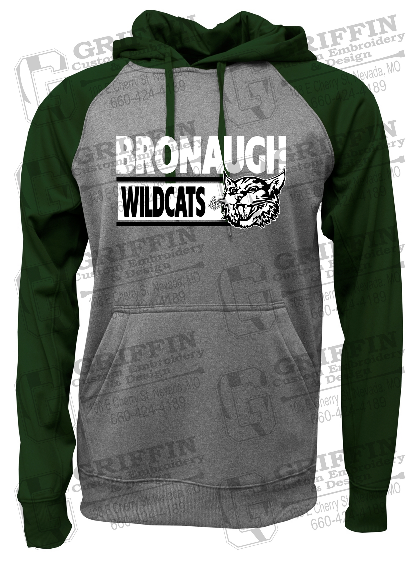 Performance Fleece Raglan Hoodie - Bronaugh Wildcats 24-B