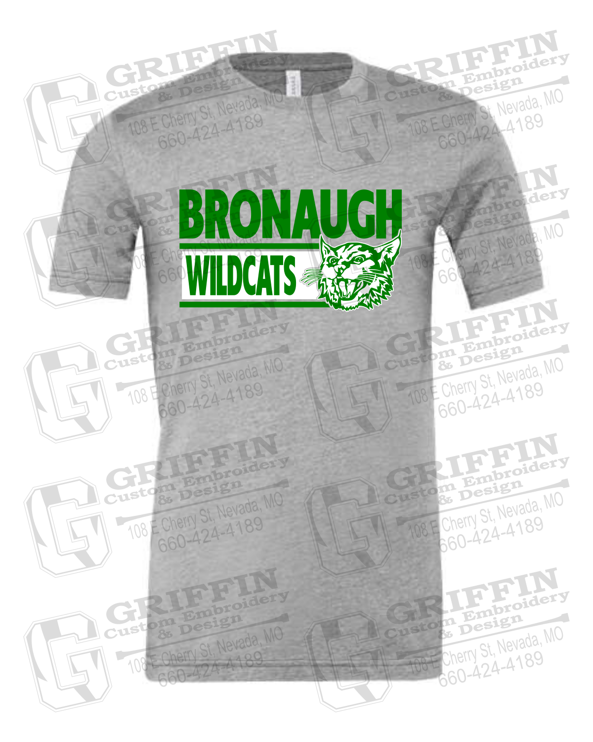Cotton Short Sleeve T-Shirt - Bronaugh Wildcats 24-B