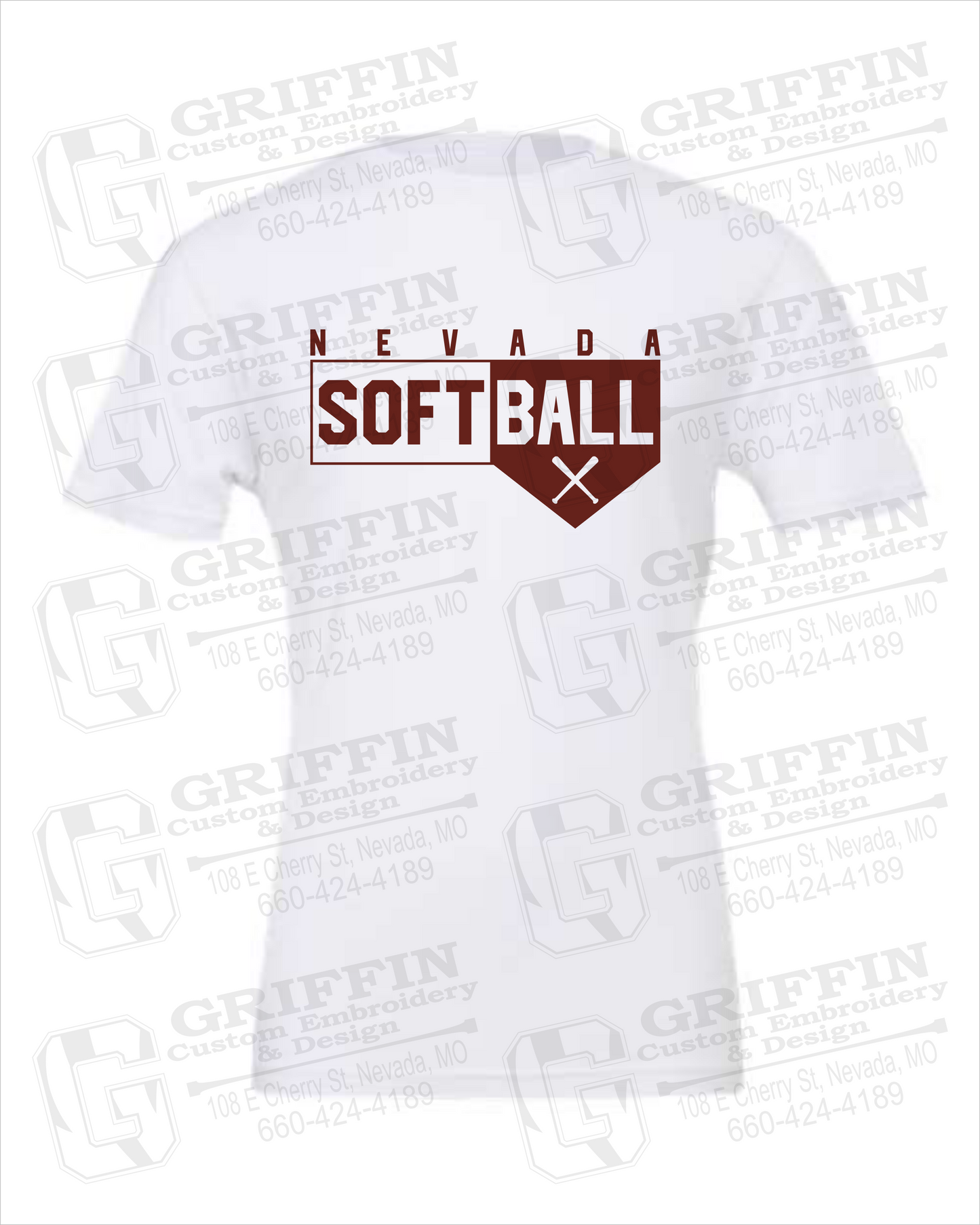 Nevada Tigers 24-B 100% Cotton Short Sleeve T-Shirt - Softball