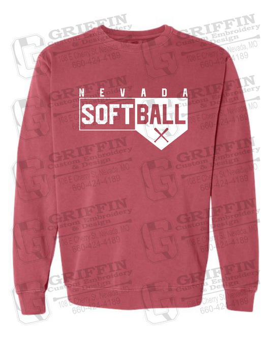 Comfort Colors Crewneck Sweatshirt - Softball - Nevada Tigers 24-B