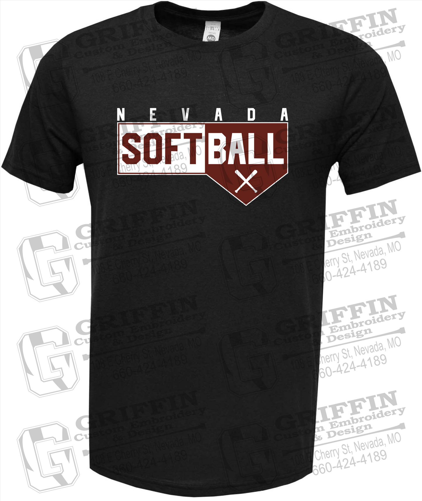 Nevada Tigers 24-B Short Sleeve T-Shirt - Softball