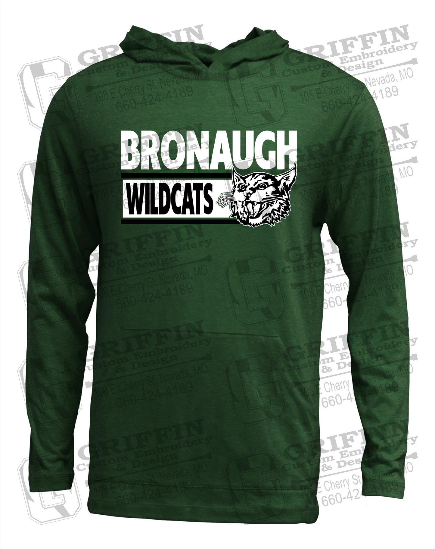 Soft-Tek T-Shirt Hoodie - Bronaugh Wildcats 24-B