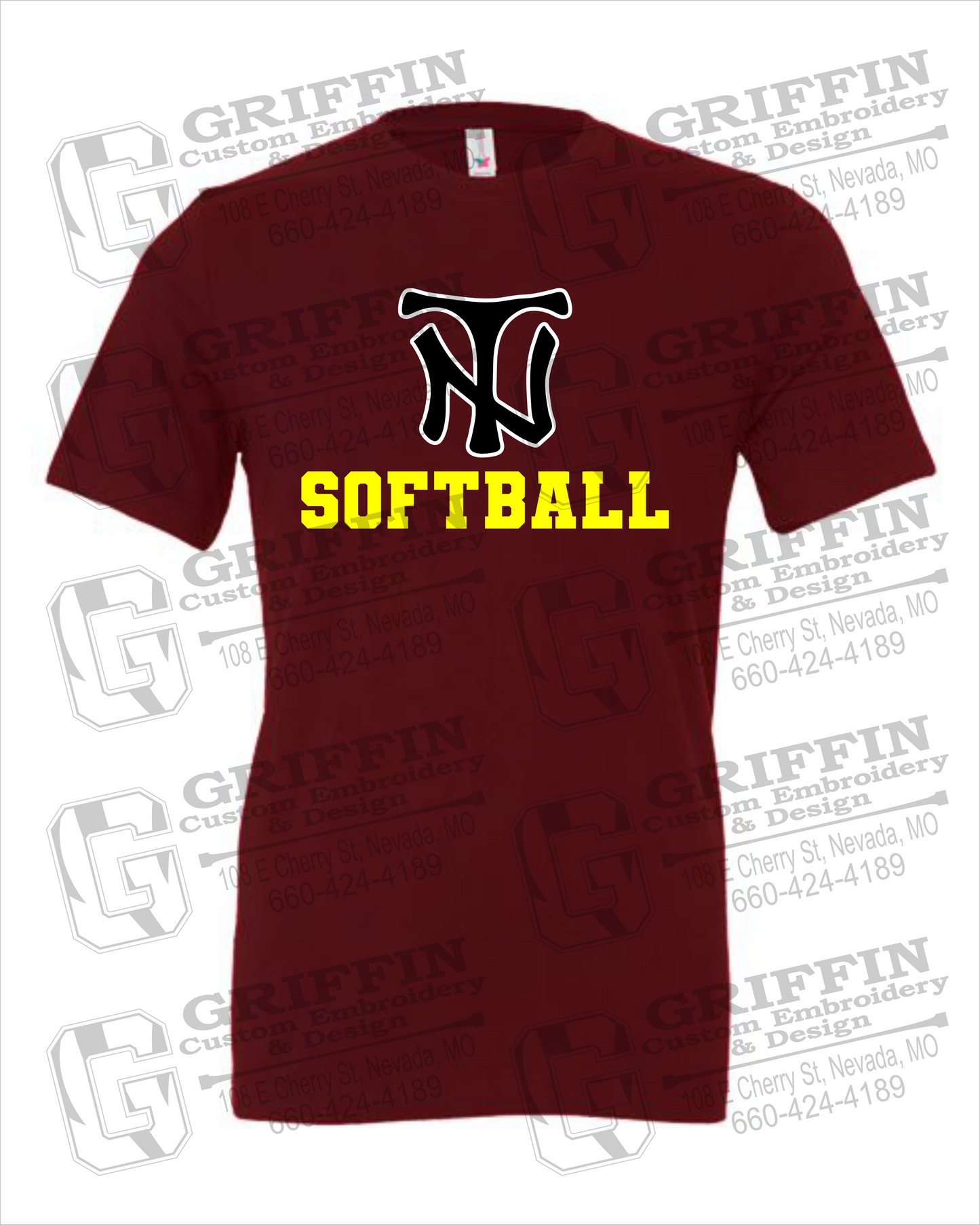 Cotton Short Sleeve T-Shirt - Softball - Nevada Tigers 24-C
