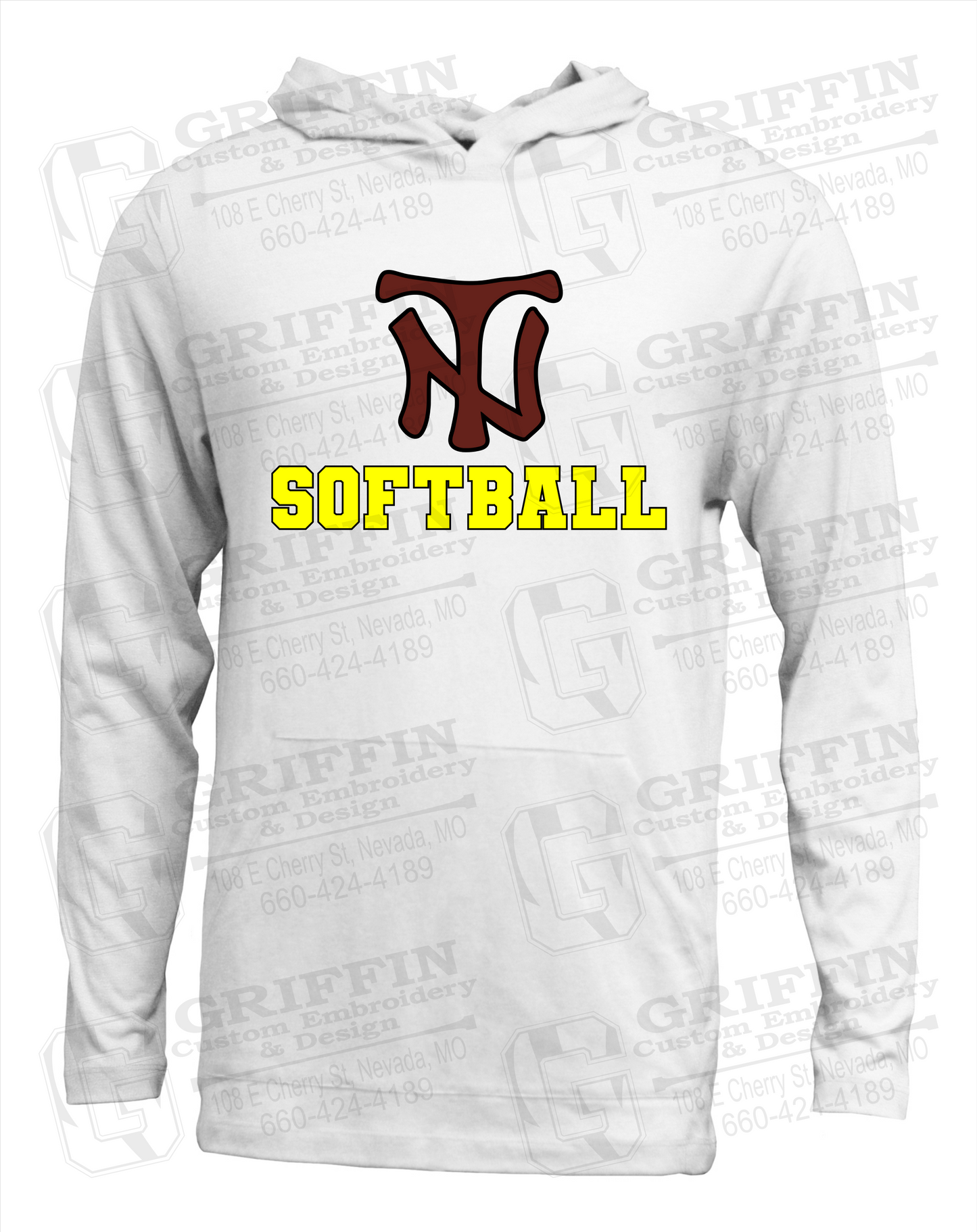 Soft-Tek T-Shirt Hoodie - Softball - Nevada Tigers 24-C