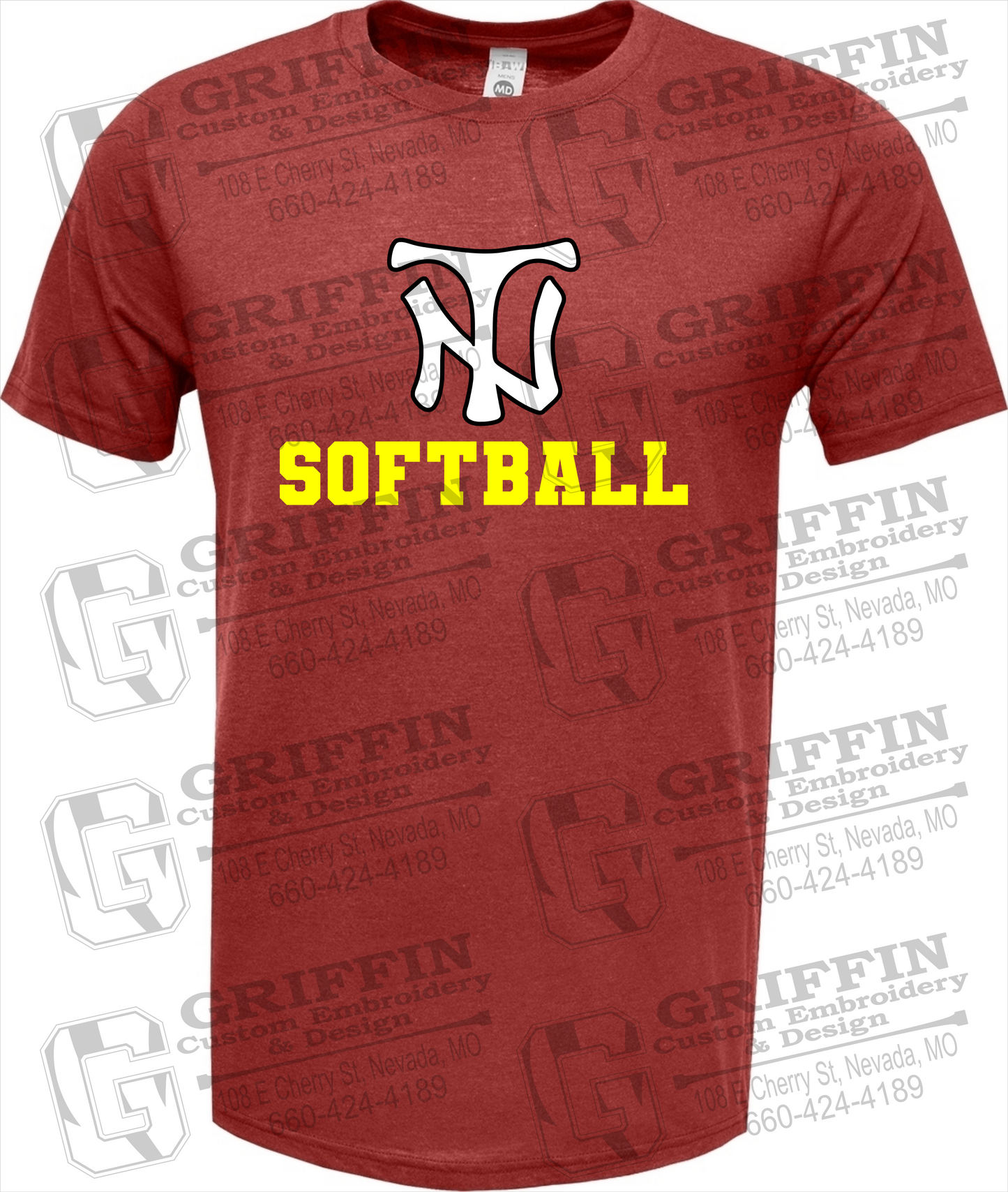 Soft-Tek Short Sleeve T-Shirt - Softball - Nevada Tigers 24-C