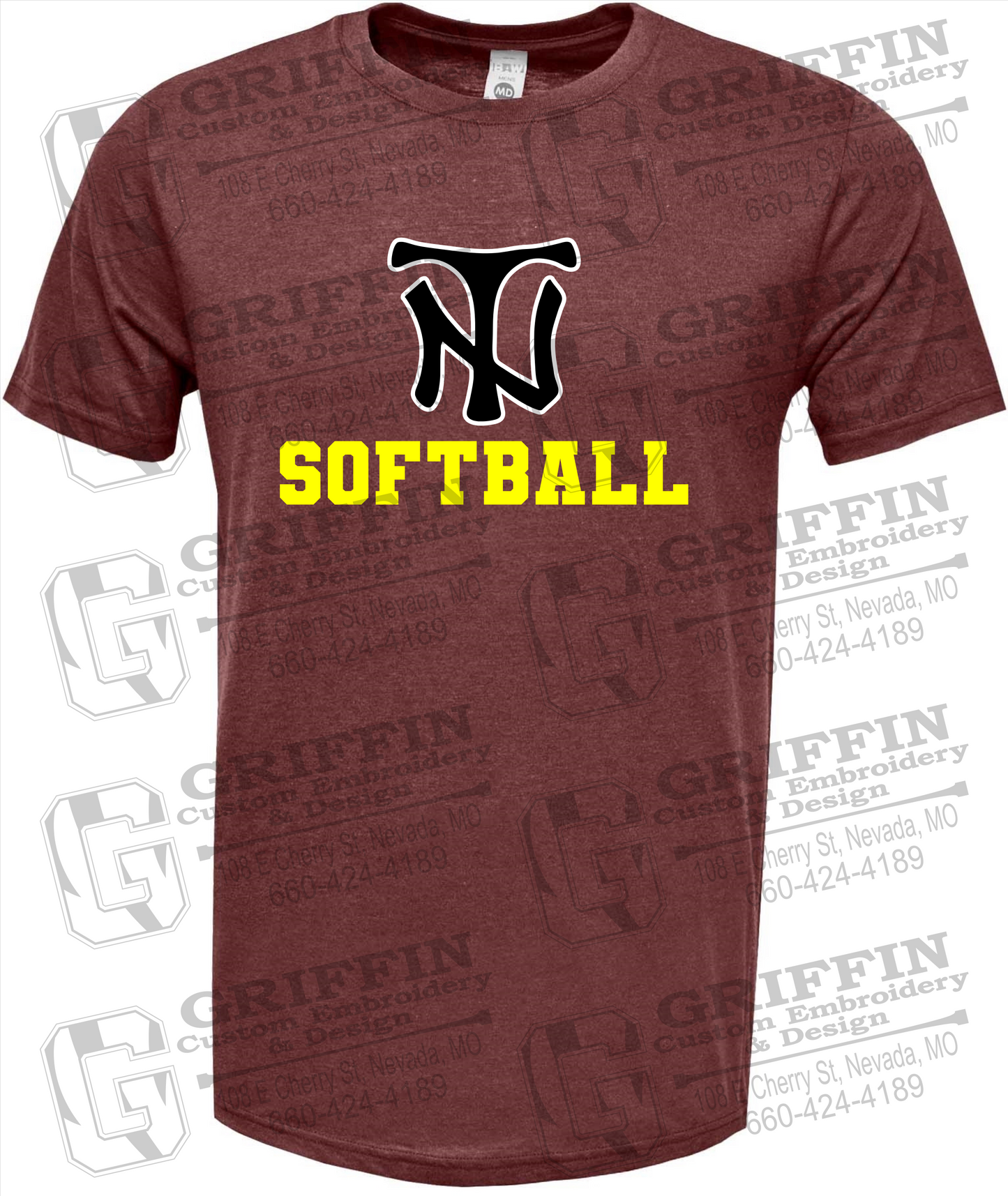 Soft-Tek Short Sleeve T-Shirt - Softball - Nevada Tigers 24-C
