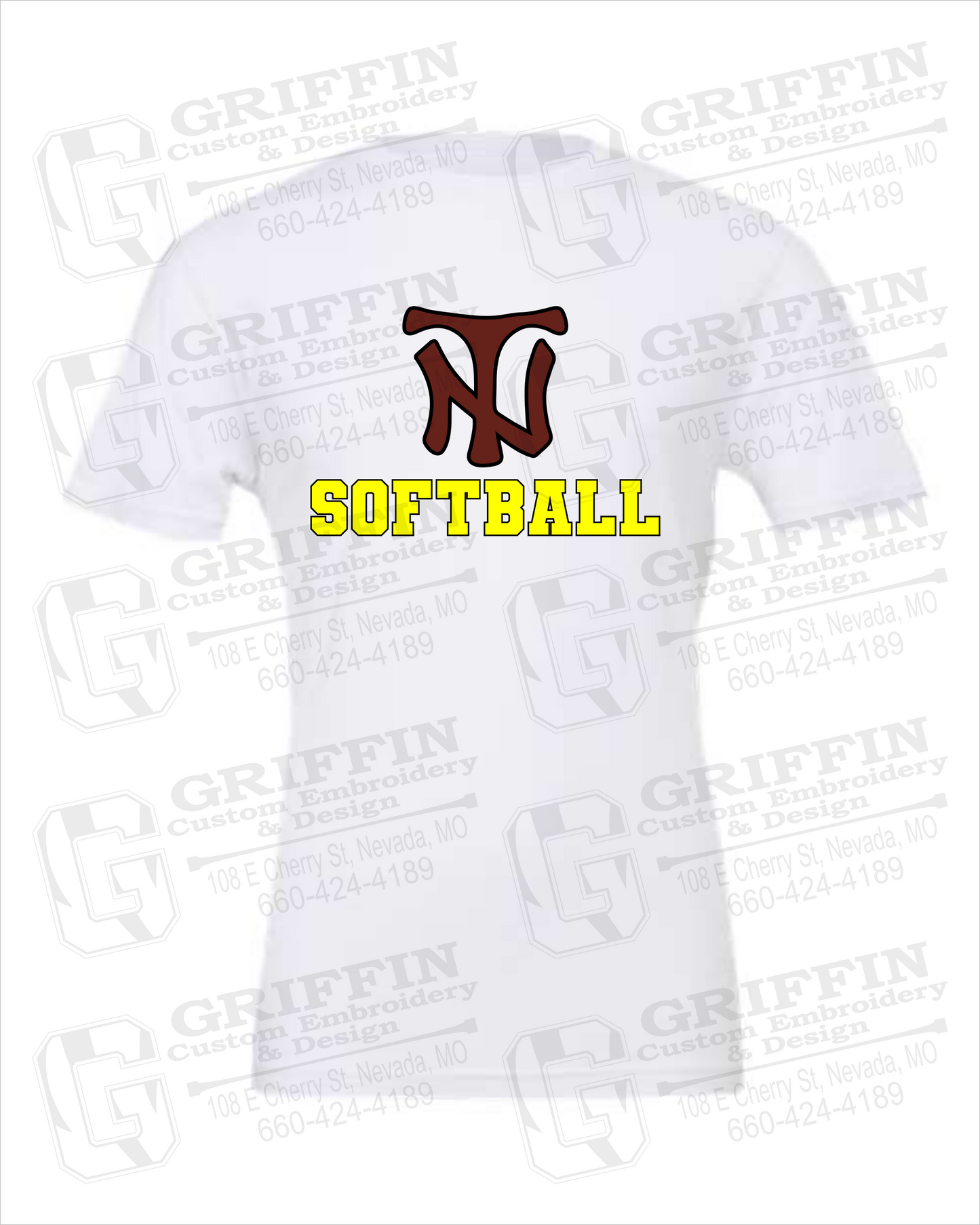 Cotton Short Sleeve T-Shirt - Softball - Nevada Tigers 24-C
