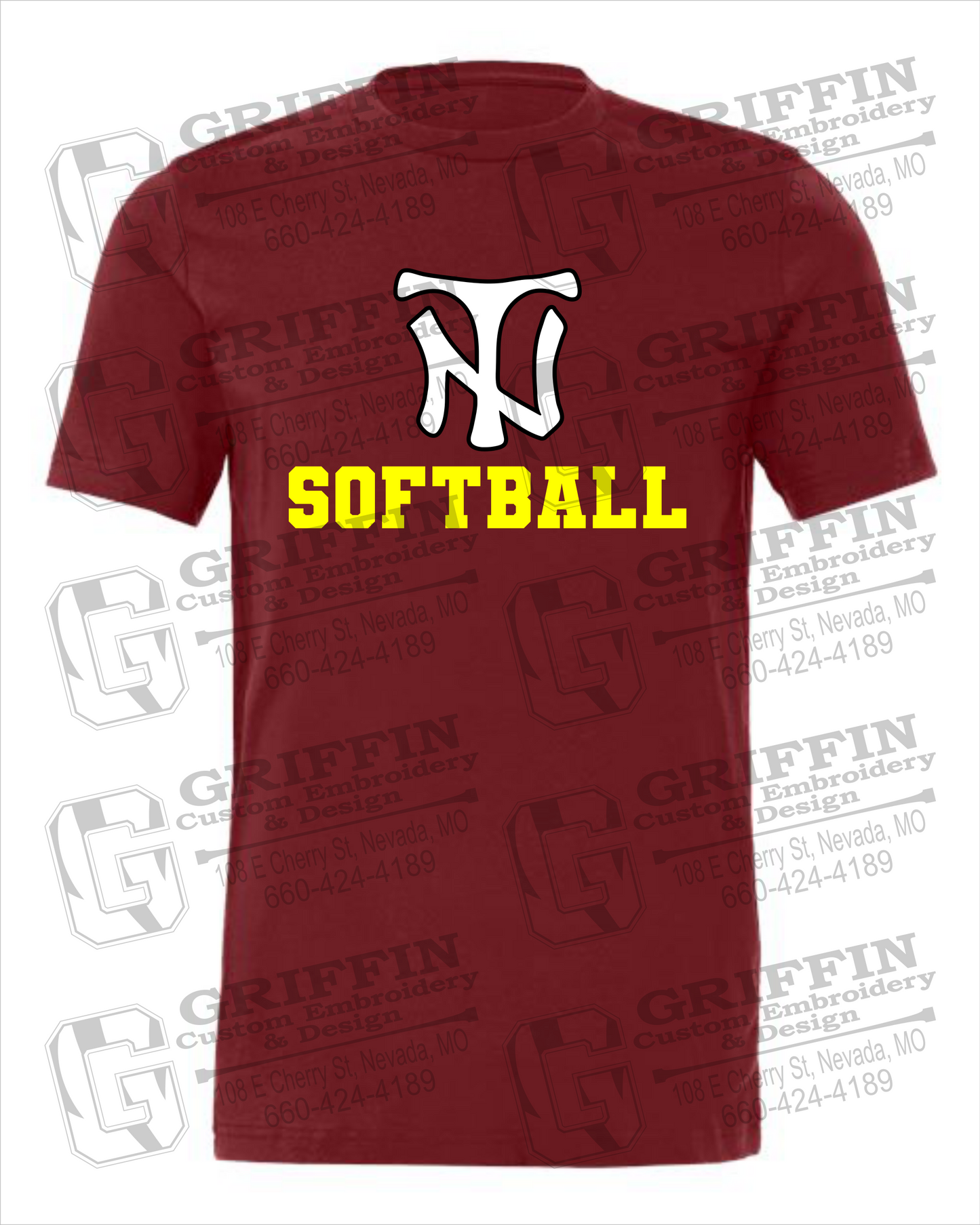 Cotton Short Sleeve T-Shirt - Softball - Nevada Tigers 24-C