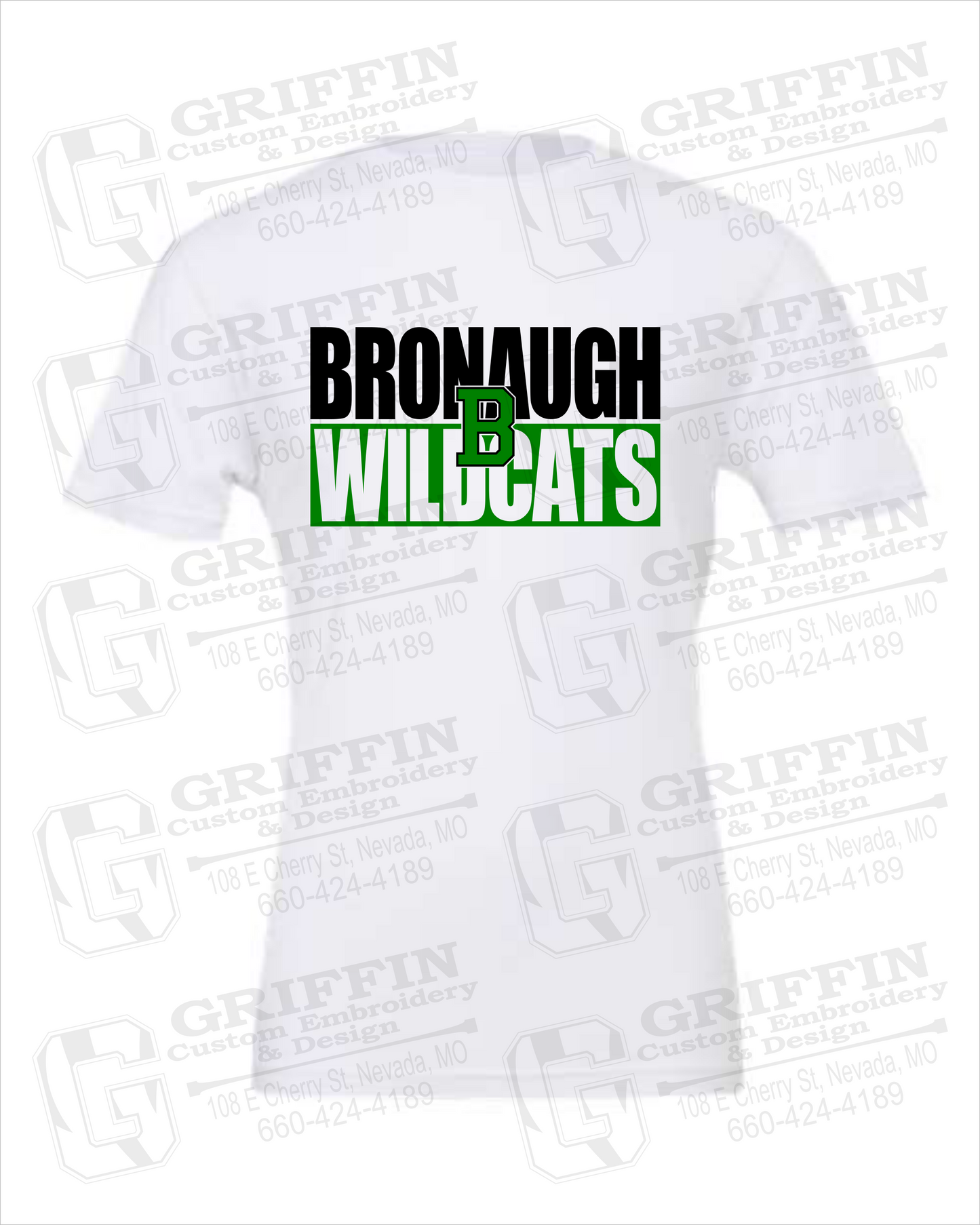 Cotton Short Sleeve T-Shirt - Bronaugh Wildcats 24-C