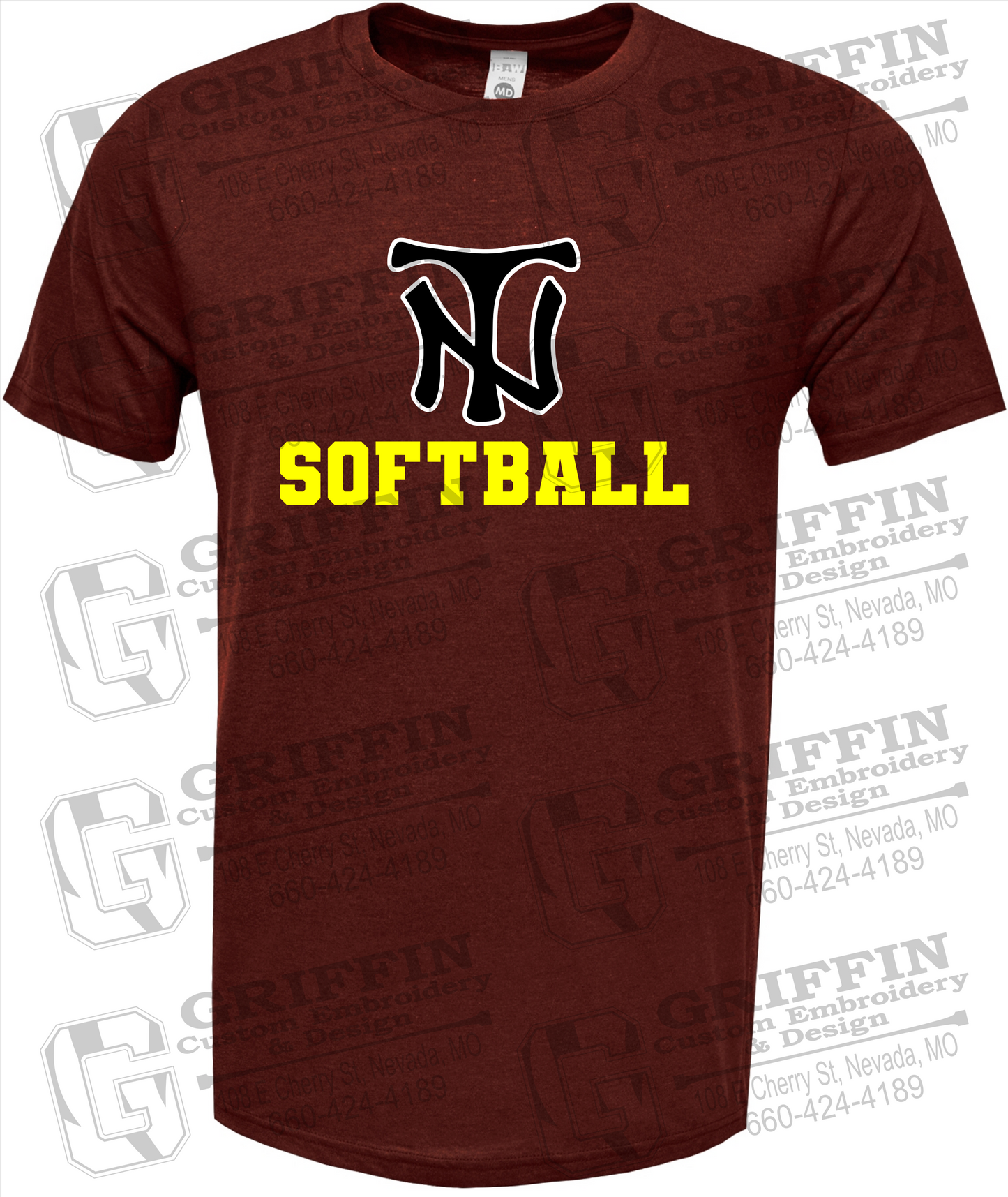 Soft-Tek Short Sleeve T-Shirt - Softball - Nevada Tigers 24-C