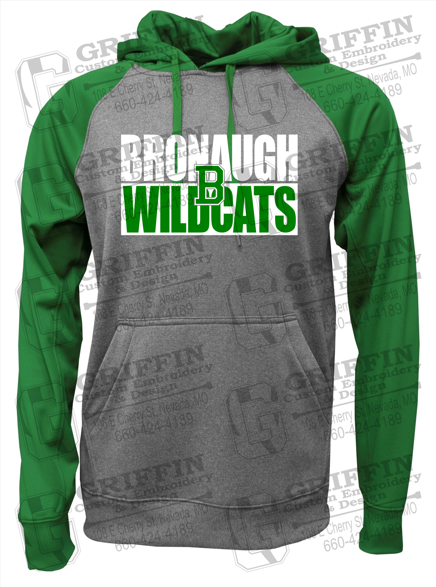 Performance Fleece Raglan Hoodie - Bronaugh Wildcats 24-C