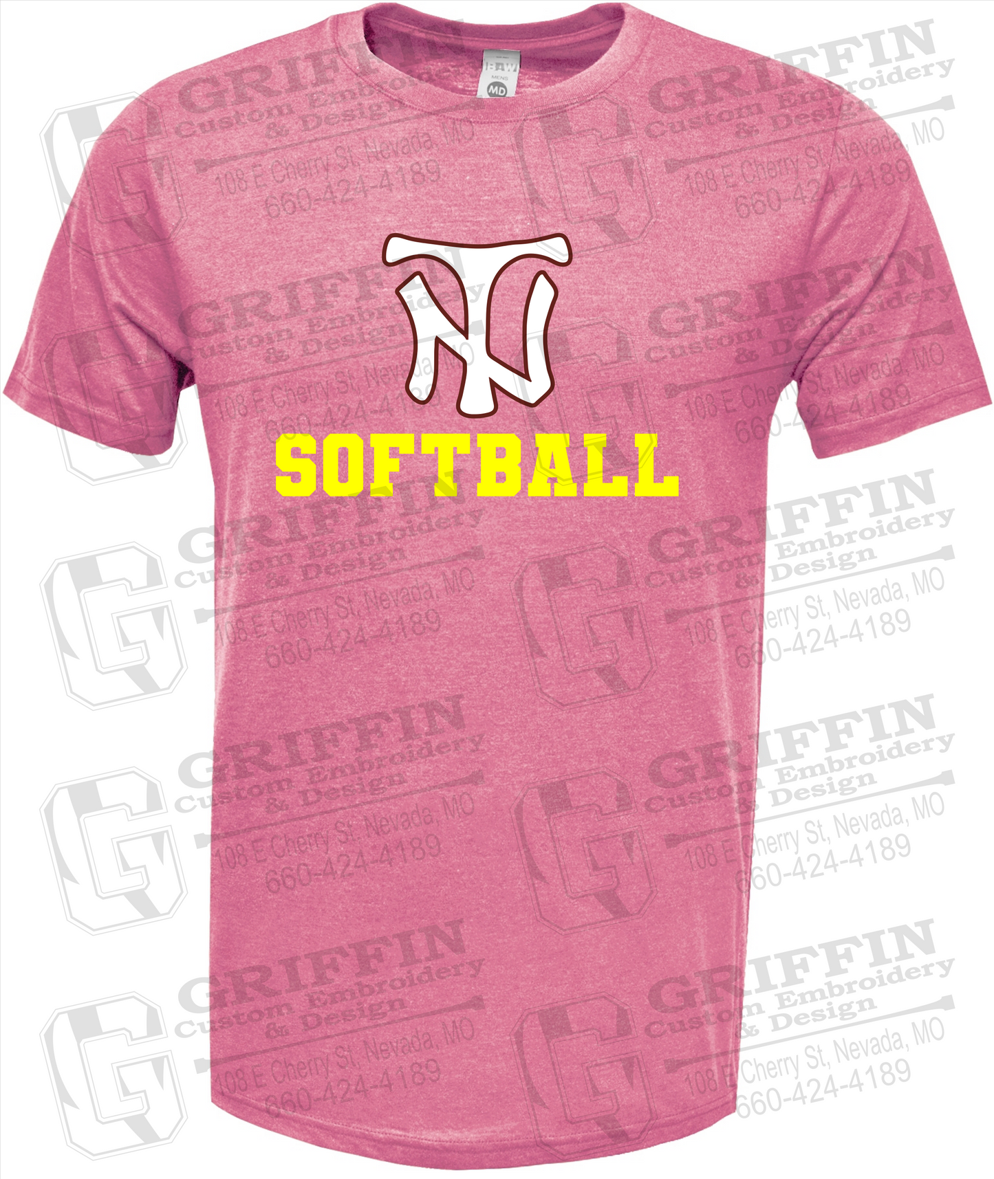 Soft-Tek Short Sleeve T-Shirt - Softball - Nevada Tigers 24-C