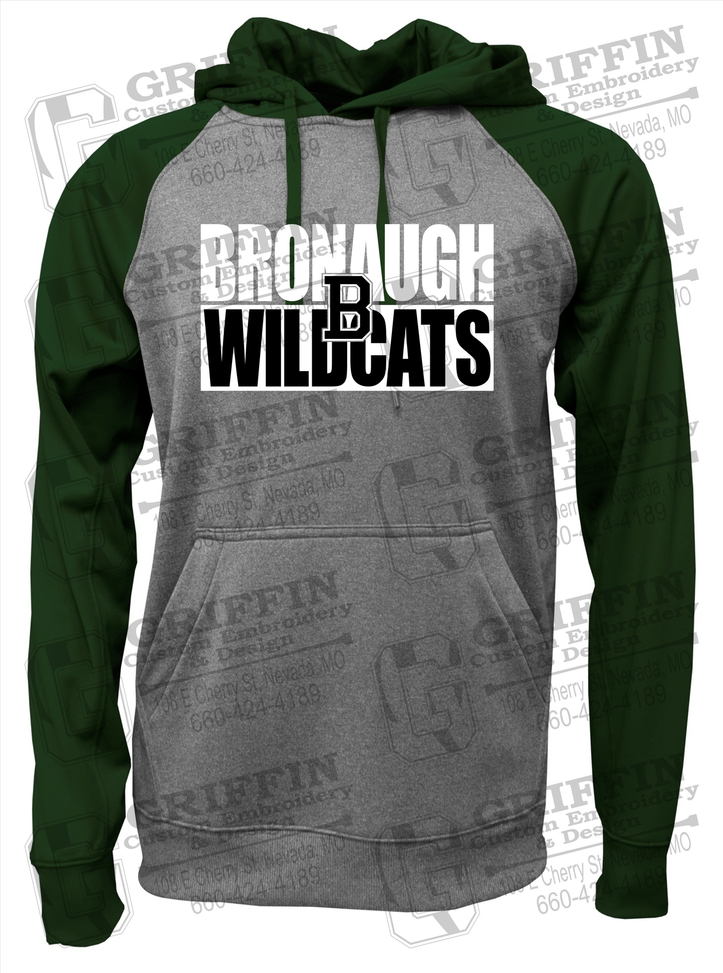 Performance Fleece Raglan Hoodie - Bronaugh Wildcats 24-C