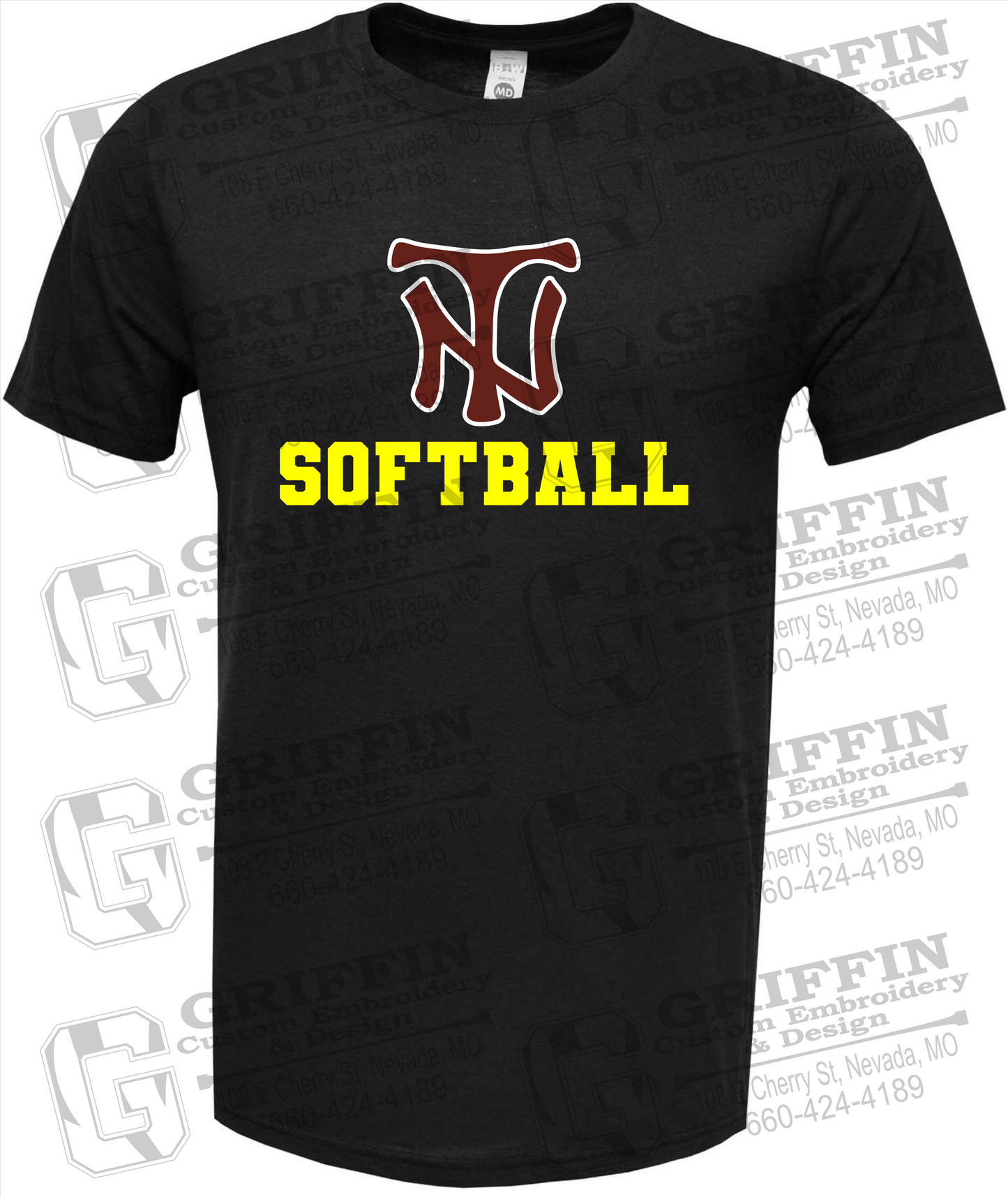Soft-Tek Short Sleeve T-Shirt - Softball - Nevada Tigers 24-C