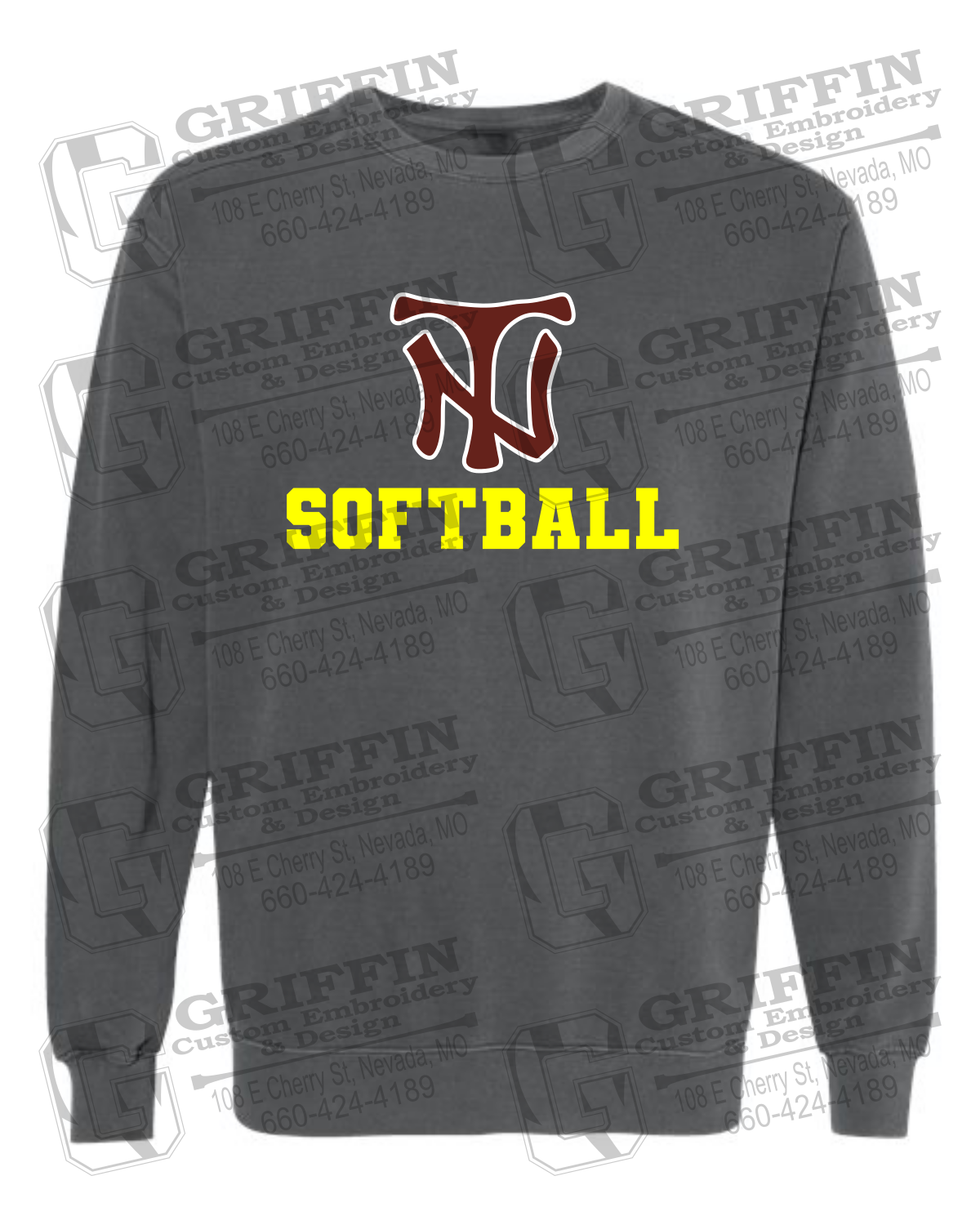 Comfort Colors Crewneck Sweatshirt - Softball - Nevada Tigers 24-C