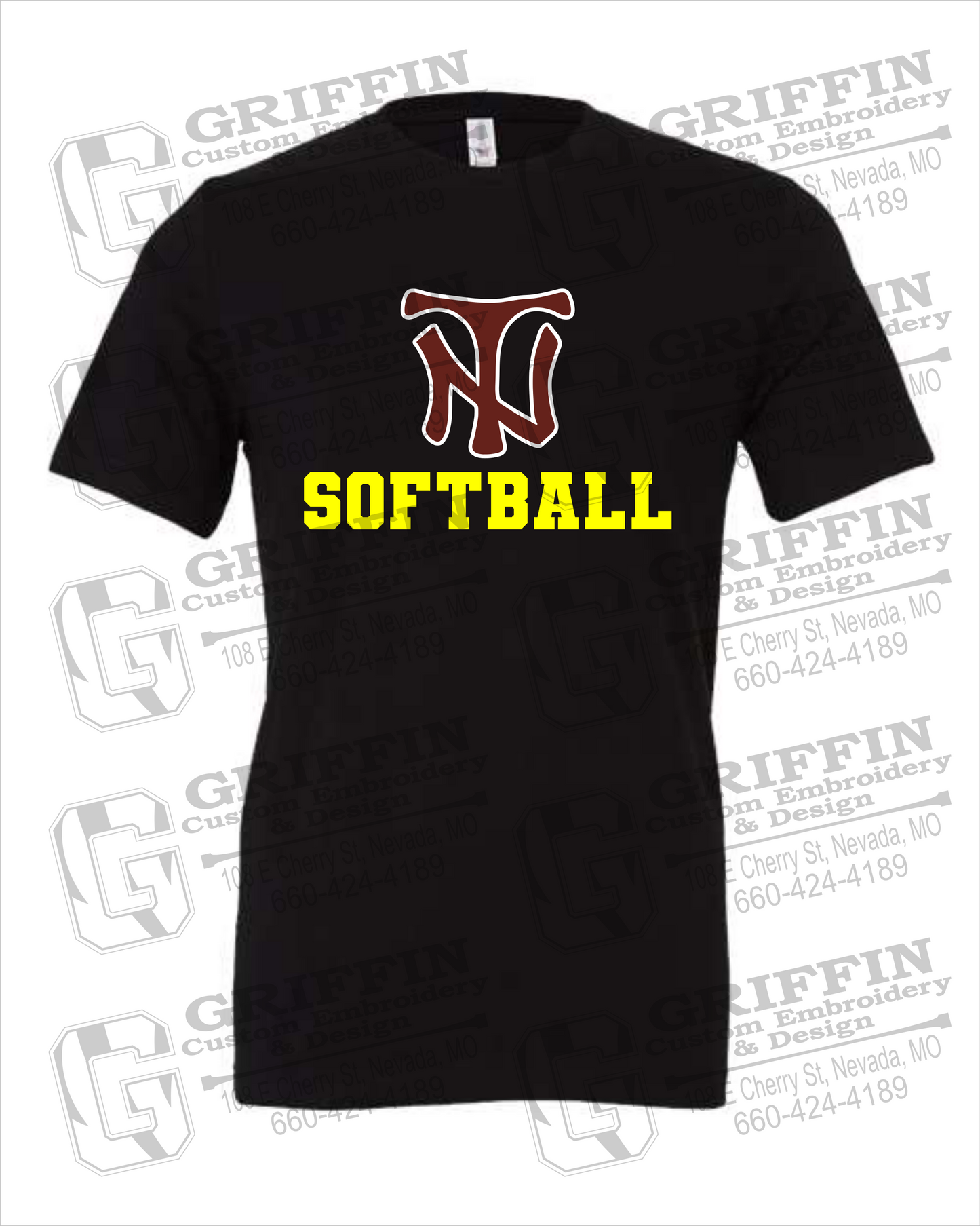 Cotton Short Sleeve T-Shirt - Softball - Nevada Tigers 24-C