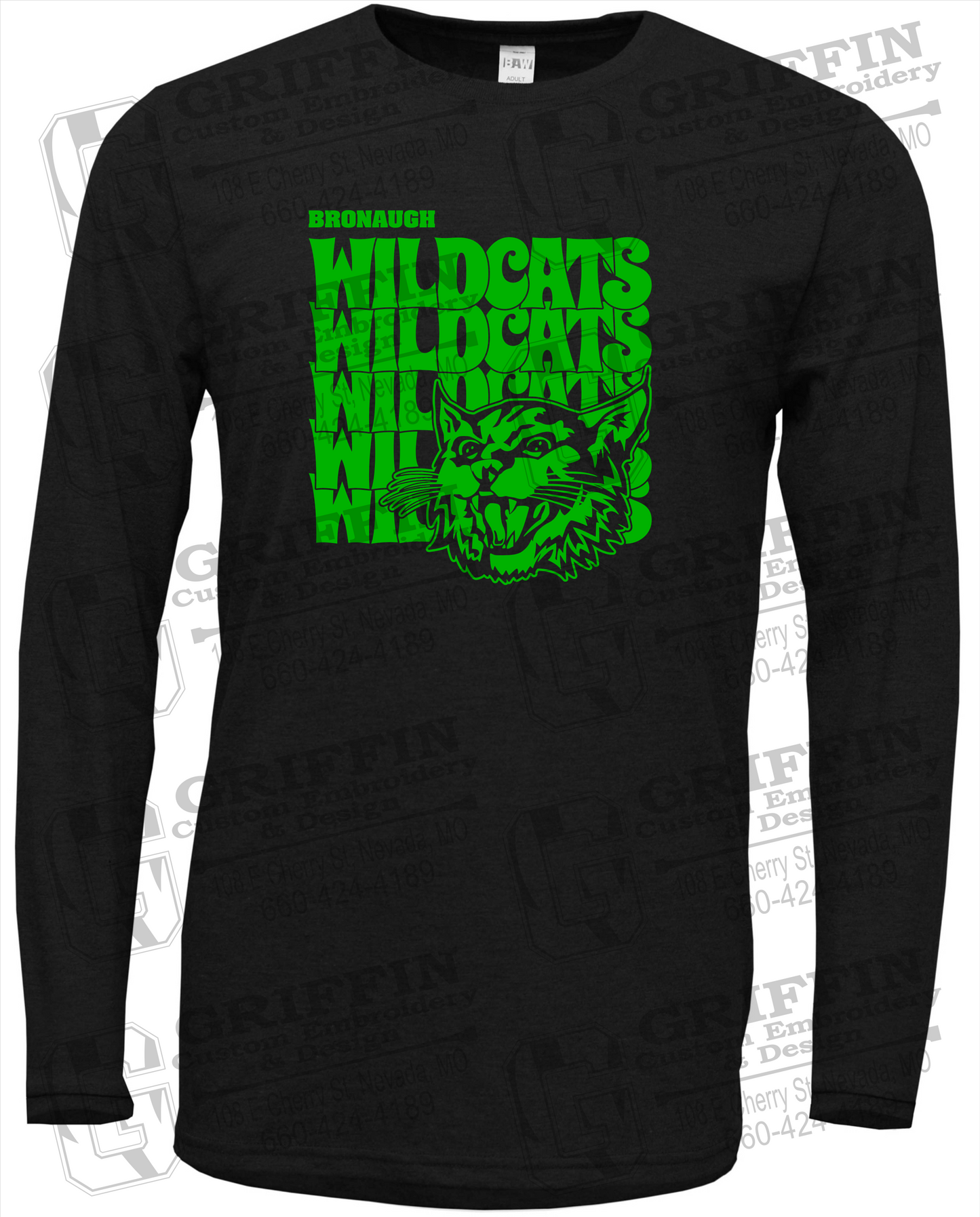Soft-Tek Long Sleeve T-Shirt - Bronaugh Wildcats 24-D