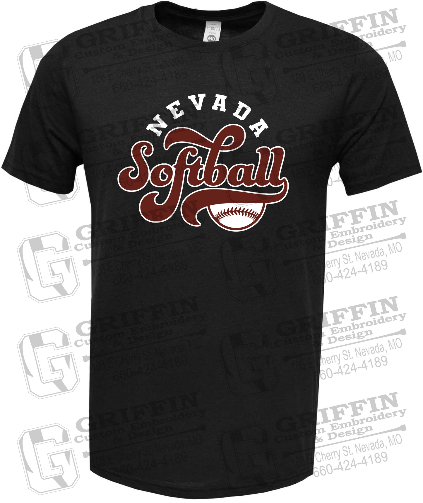 Soft-Tek Short Sleeve T-Shirt - Softball - Nevada Tigers 24-D