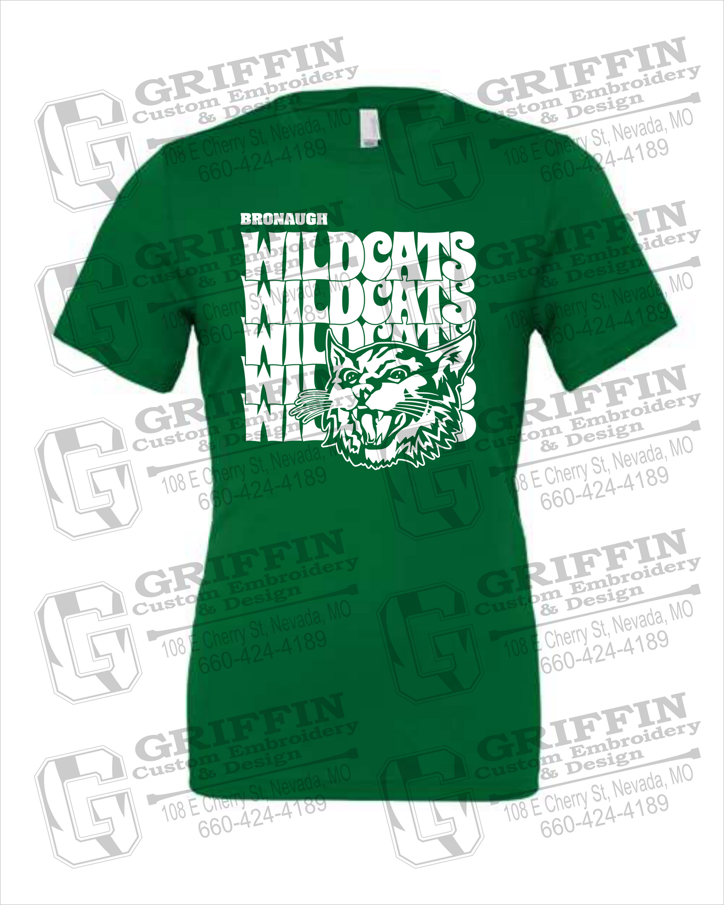 Cotton Short Sleeve T-Shirt - Bronaugh Wildcats 24-D