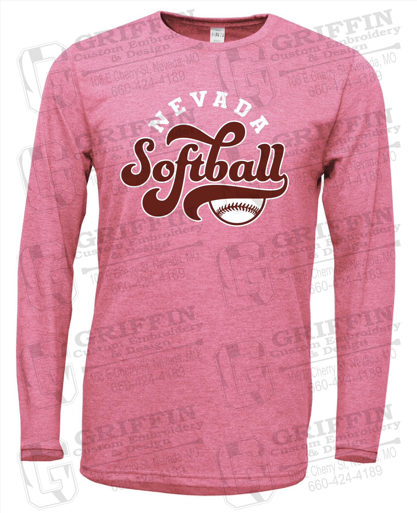 Soft-Tek Long Sleeve T-Shirt - Softball - Nevada Tigers 24-D
