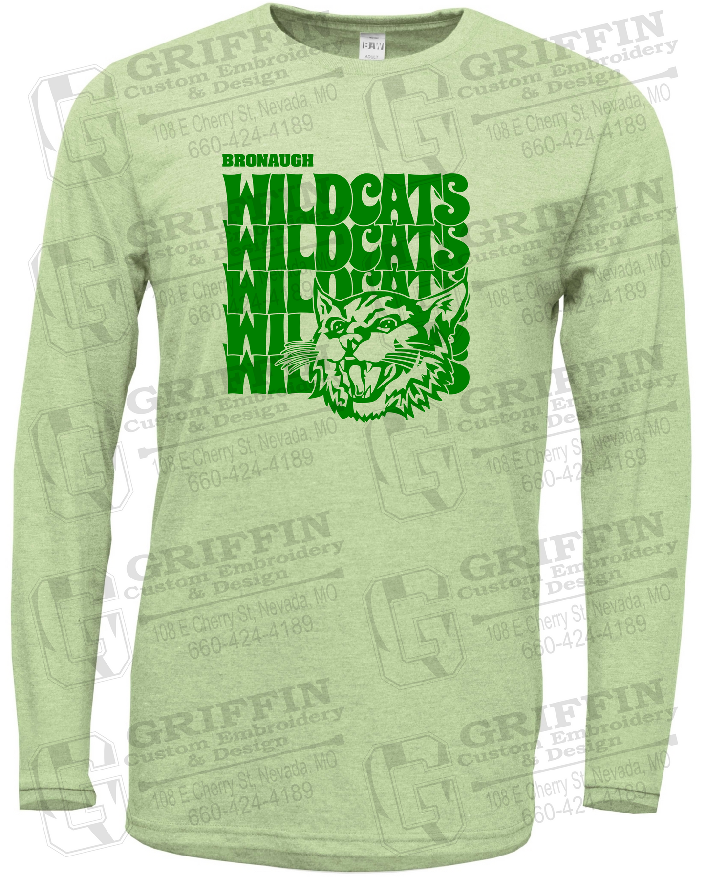 Soft-Tek Long Sleeve T-Shirt - Bronaugh Wildcats 24-D