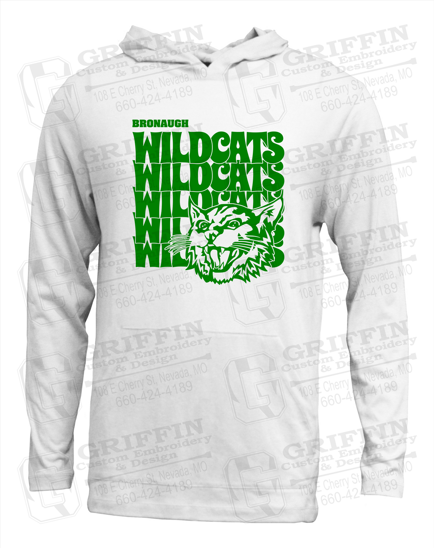 Soft-Tek T-Shirt Hoodie - Bronaugh Wildcats 24-D