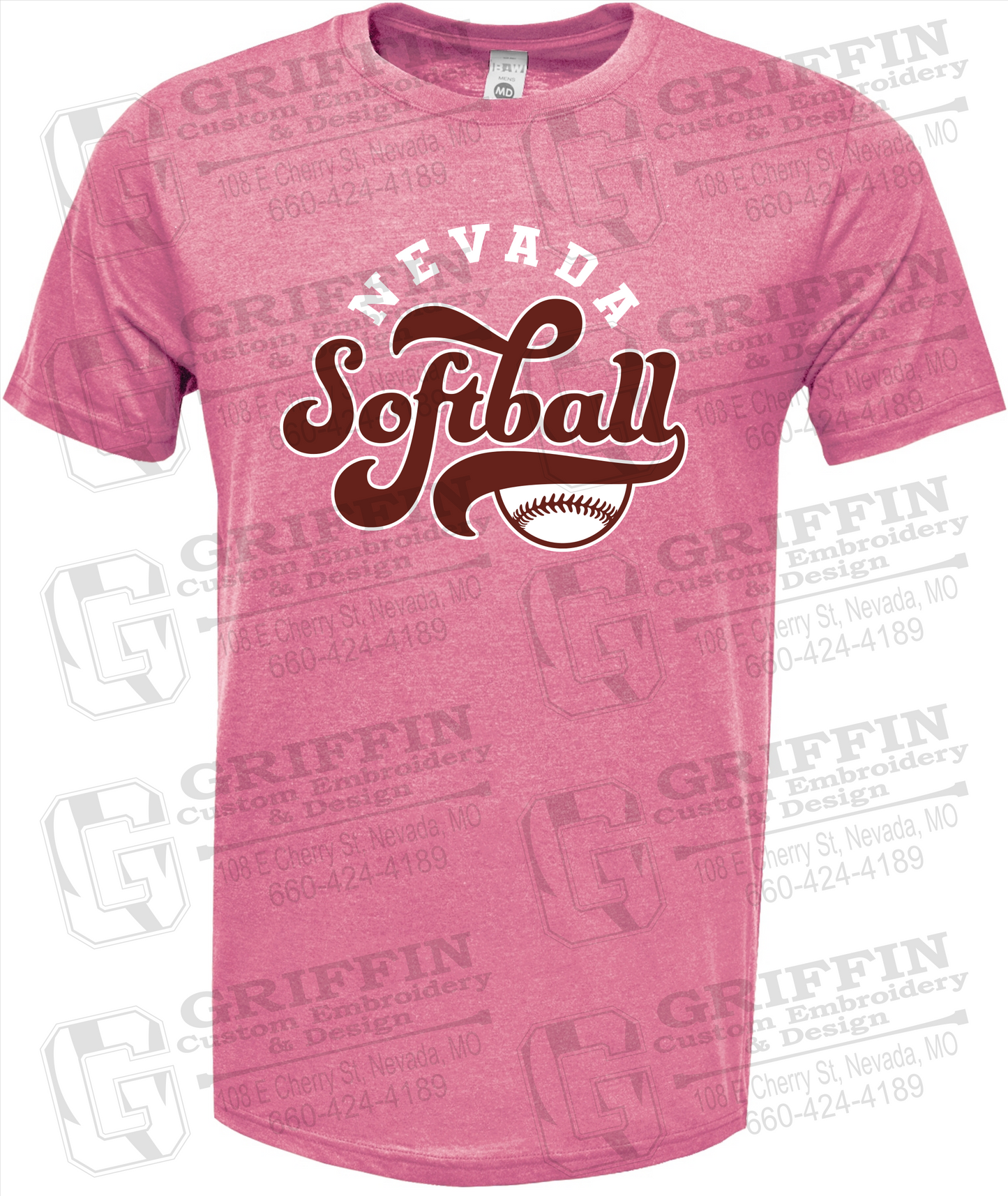 Soft-Tek Short Sleeve T-Shirt - Softball - Nevada Tigers 24-D