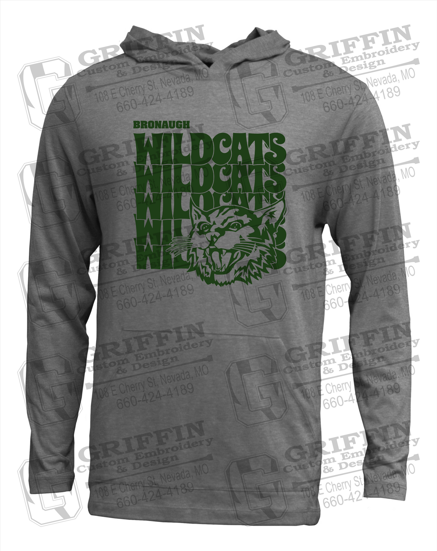 Soft-Tek T-Shirt Hoodie - Bronaugh Wildcats 24-D