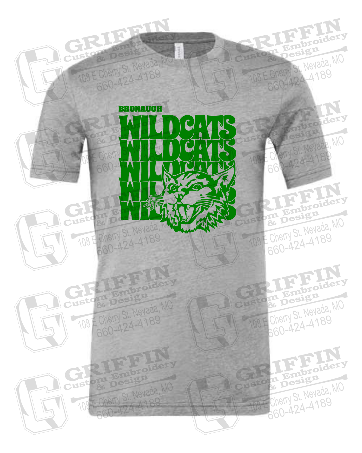 Cotton Short Sleeve T-Shirt - Bronaugh Wildcats 24-D
