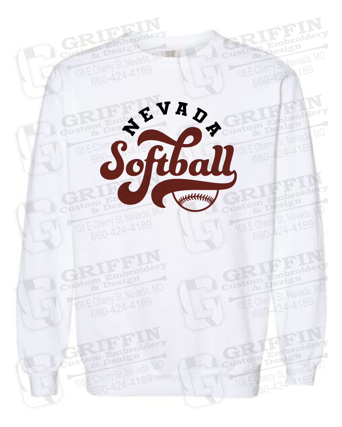 Comfort Colors Crewneck Sweatshirt - Softball - Nevada Tigers 24-D