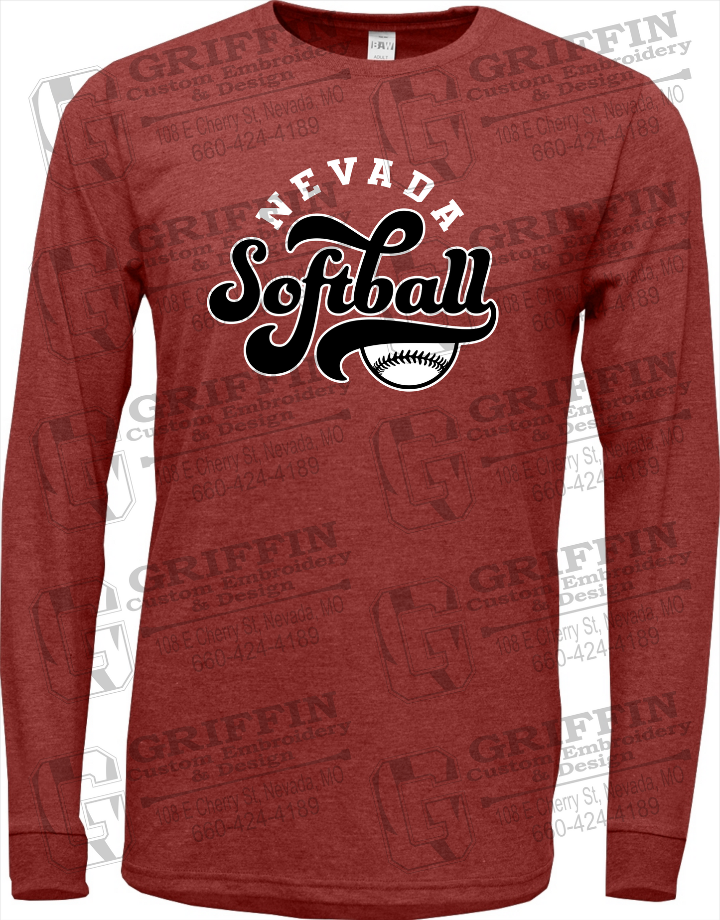 Soft-Tek Long Sleeve T-Shirt - Softball - Nevada Tigers 24-D