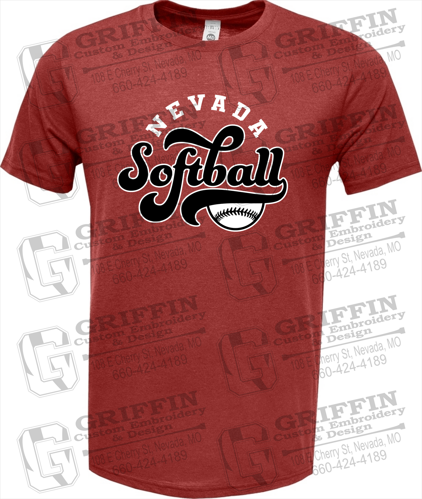 Soft-Tek Short Sleeve T-Shirt - Softball - Nevada Tigers 24-D
