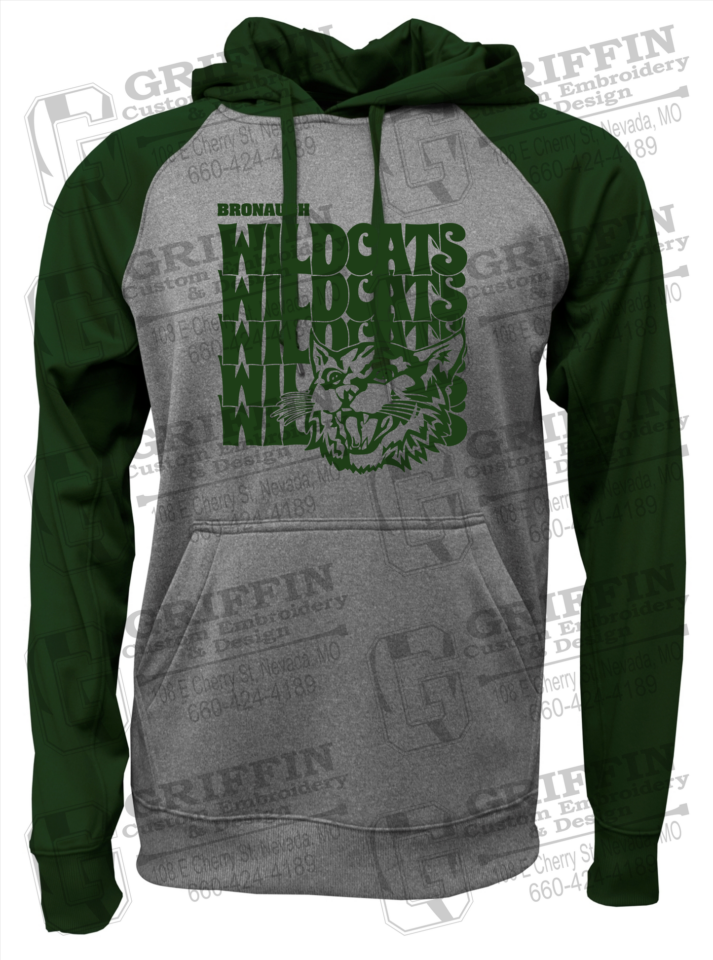 Performance Fleece Raglan Hoodie - Bronaugh Wildcats 24-D