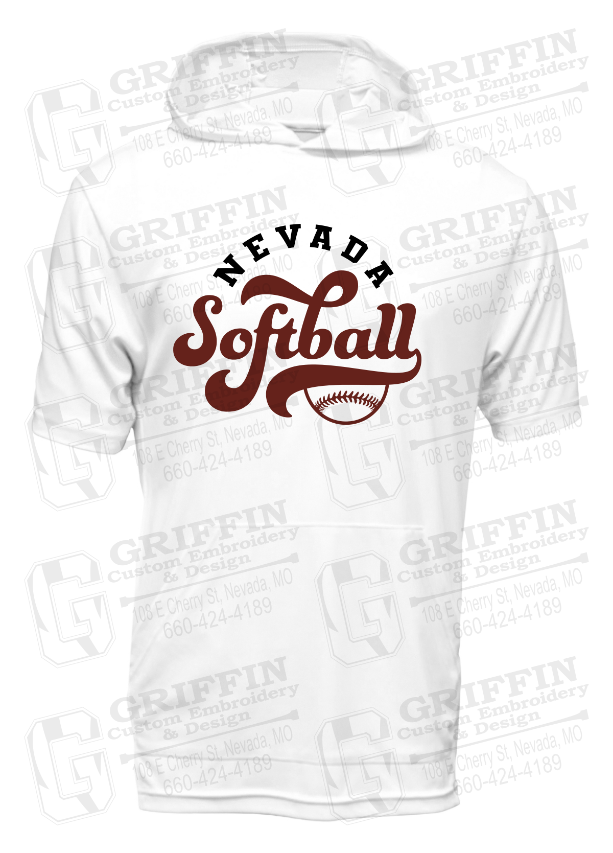 Dry-Fit Short Sleeve T-Shirt Hoodie - Softball - Nevada Tigers 24-D