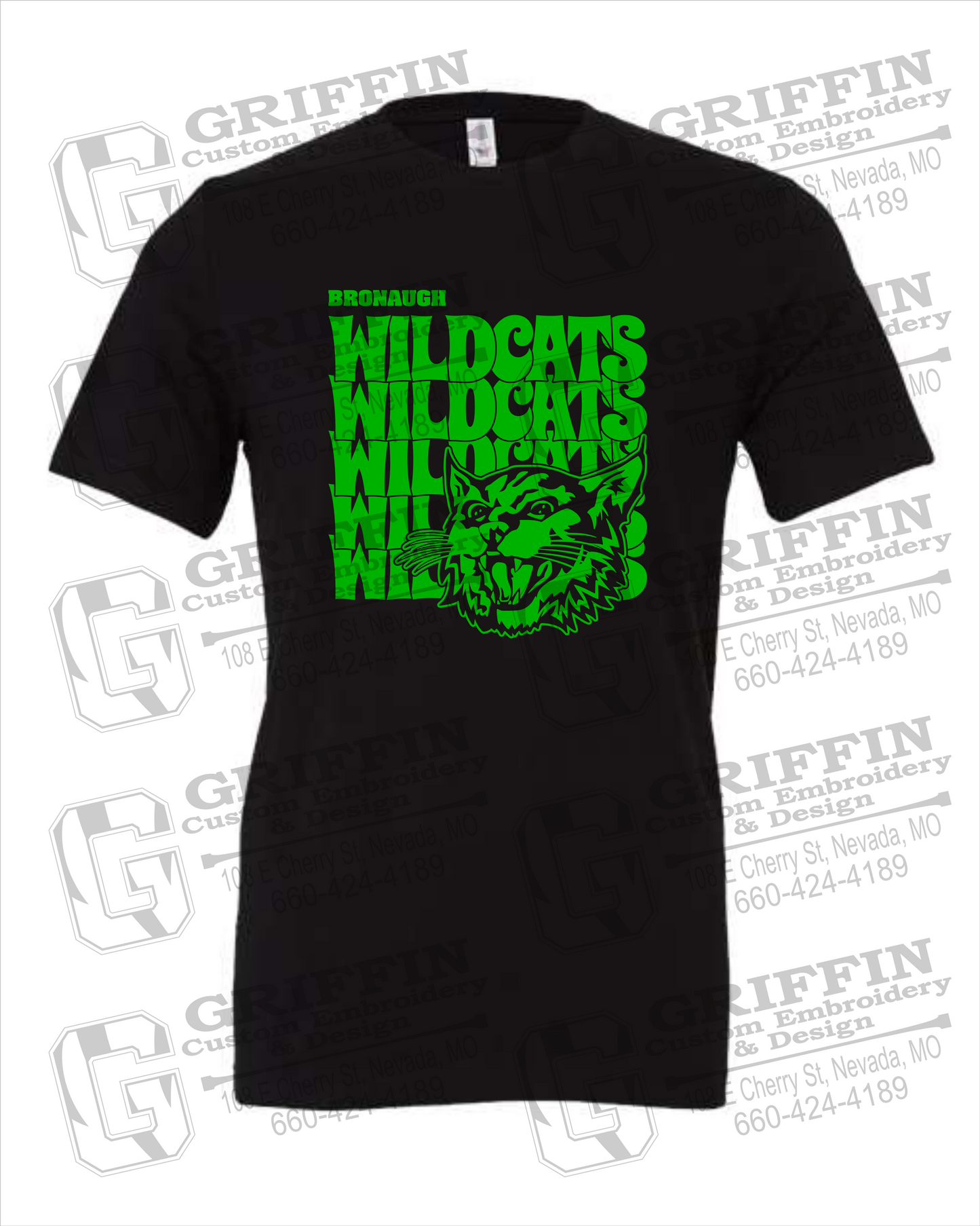Cotton Short Sleeve T-Shirt - Bronaugh Wildcats 24-D