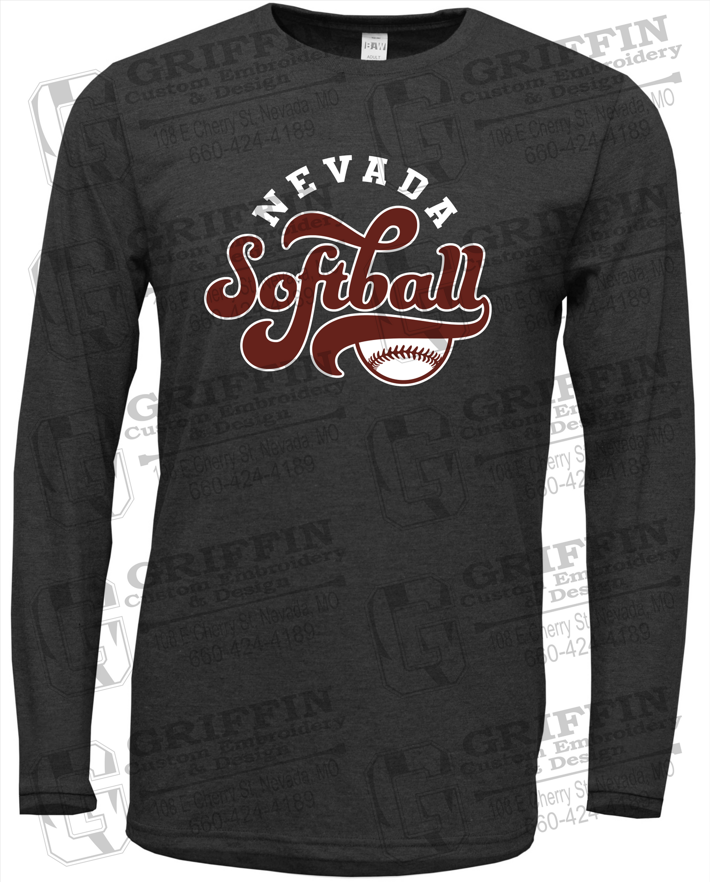 Soft-Tek Long Sleeve T-Shirt - Softball - Nevada Tigers 24-D