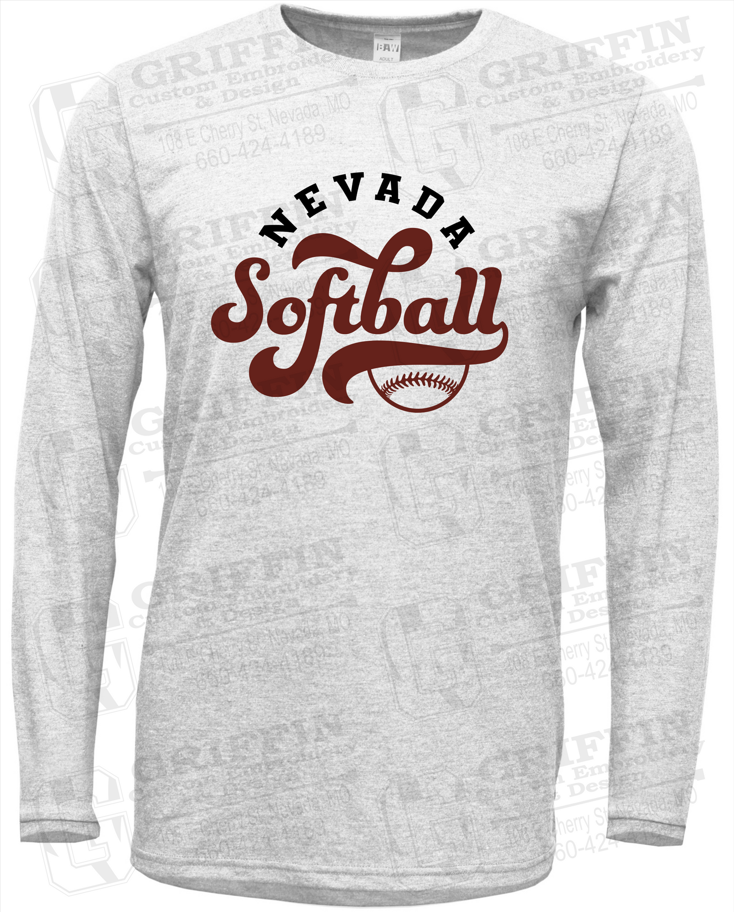 Soft-Tek Long Sleeve T-Shirt - Softball - Nevada Tigers 24-D