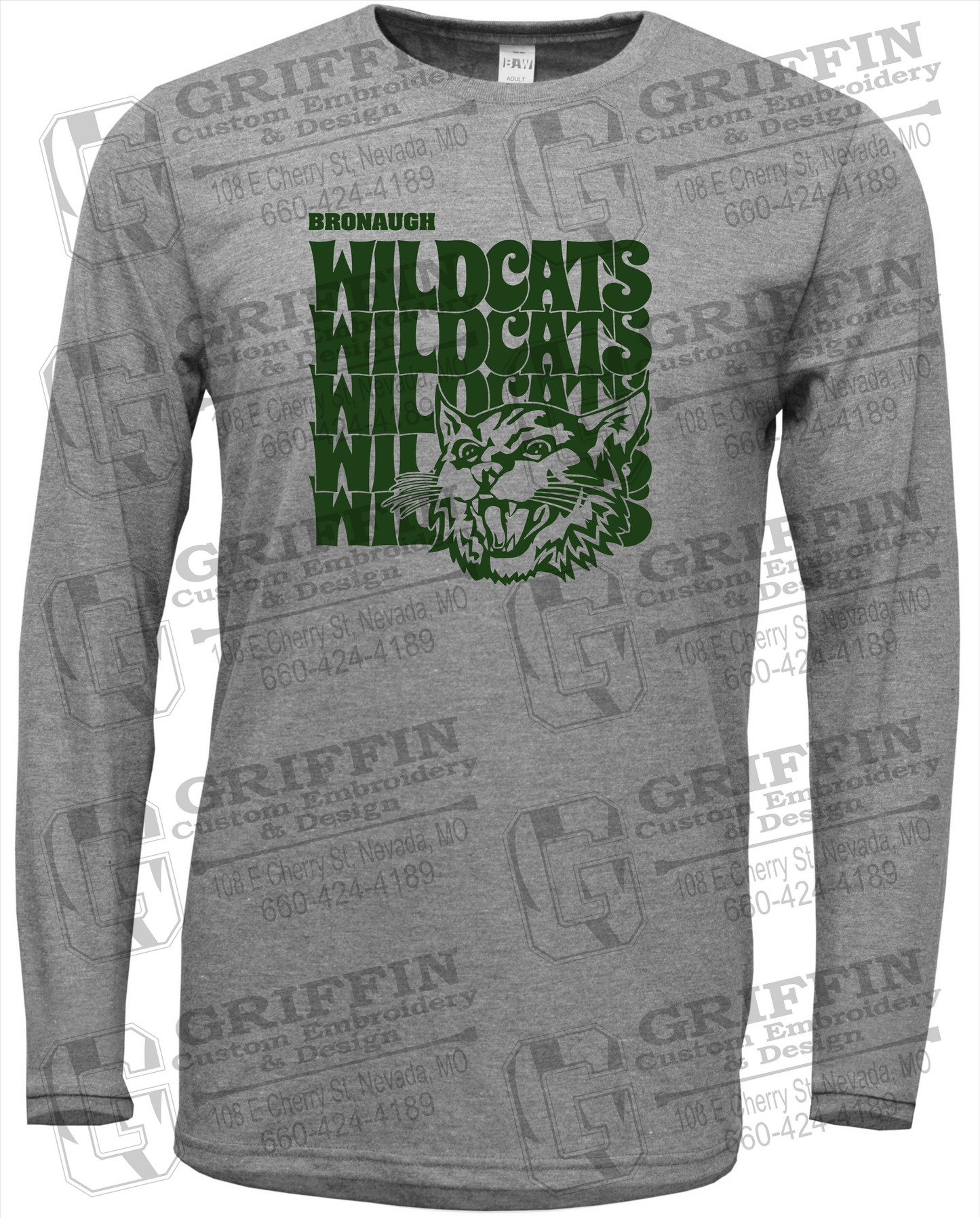 Soft-Tek Long Sleeve T-Shirt - Bronaugh Wildcats 24-D