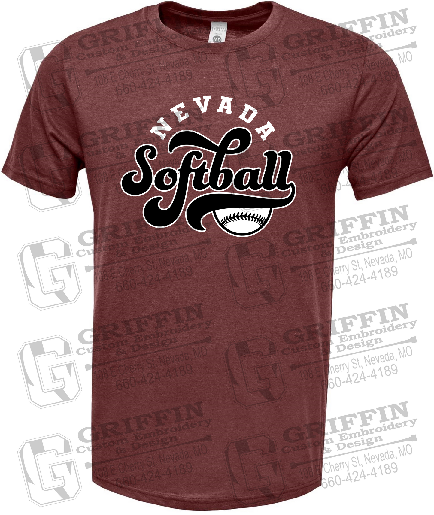 Soft-Tek Short Sleeve T-Shirt - Softball - Nevada Tigers 24-D
