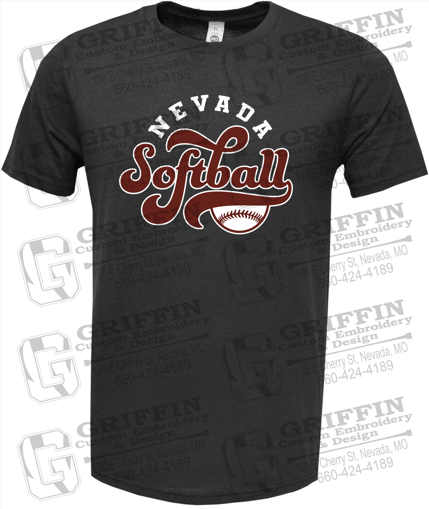 Soft-Tek Short Sleeve T-Shirt - Softball - Nevada Tigers 24-D