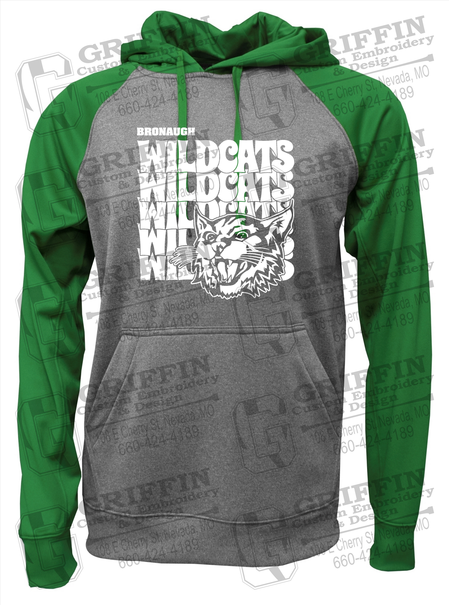 Performance Fleece Raglan Hoodie - Bronaugh Wildcats 24-D