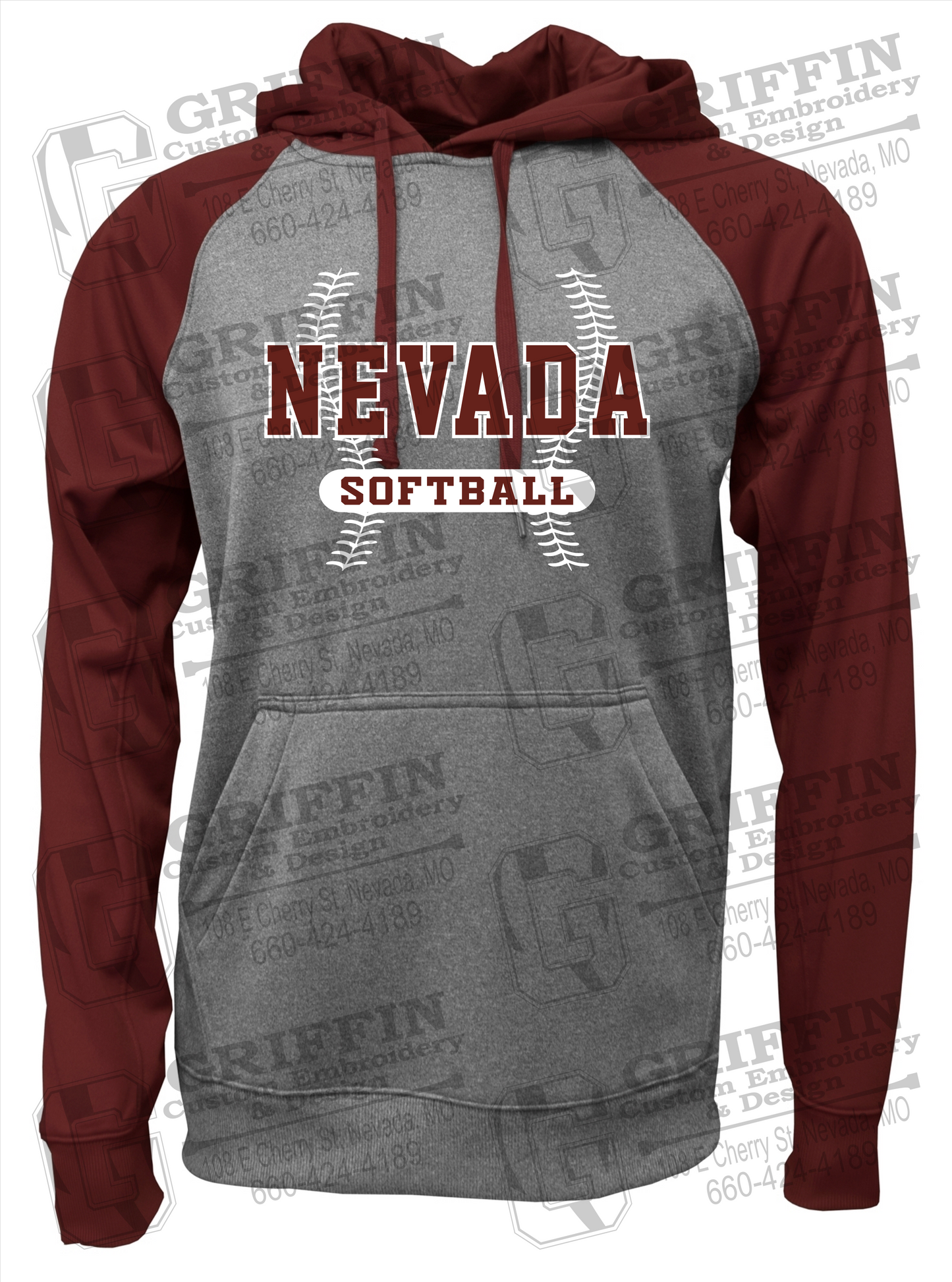 Performance Fleece Raglan Hoodie - Softball - Nevada Tigers 24-E